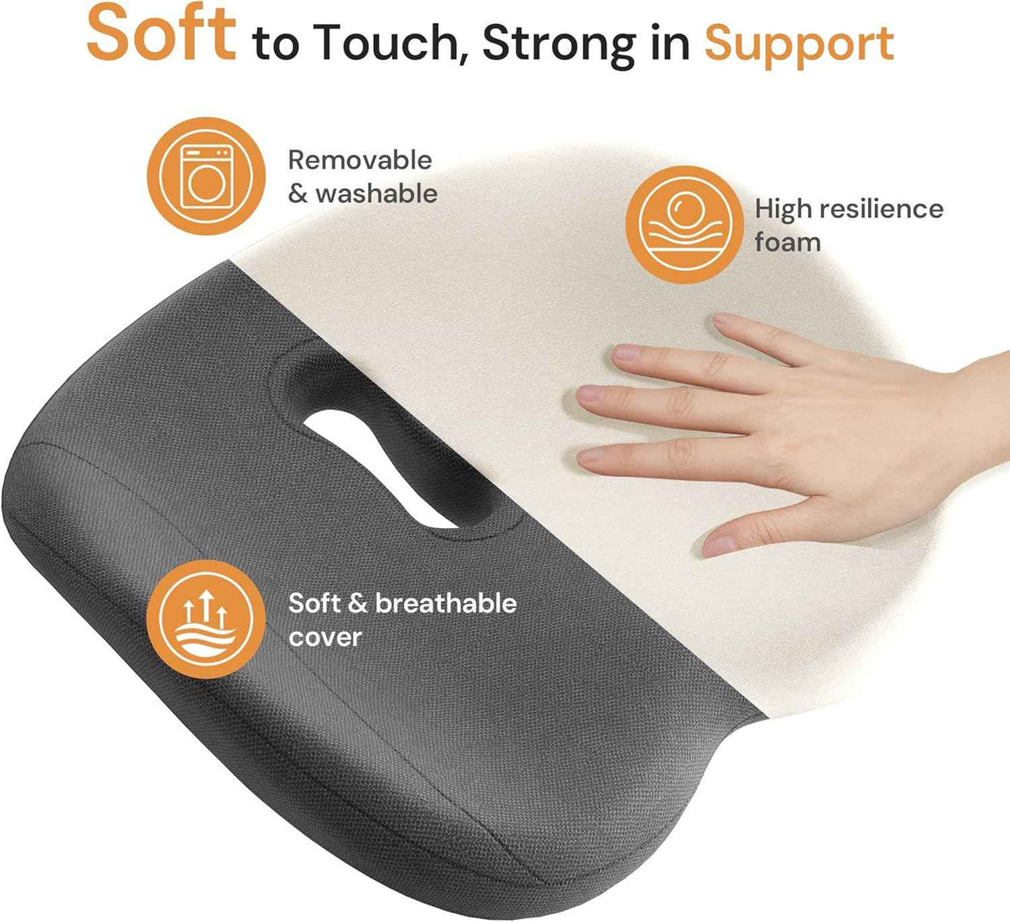 CabSupport M3 Pro Ergonomic Seat Cushion - Upgraded Extra Large & Thick Design, Dynamic Lumbar Support & Spineseat Patented Spine Alignment, Breathable Posture Corrector for Office Chair, Car & Gaming