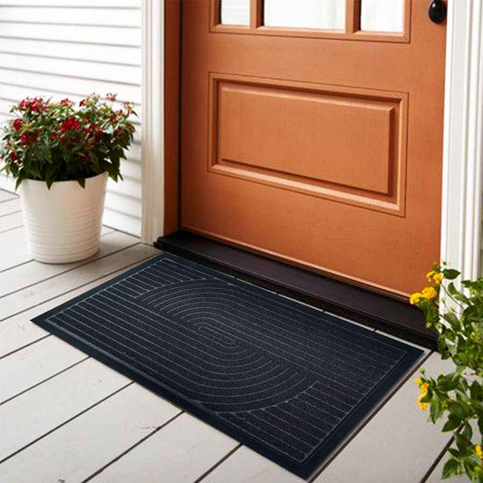 Door Mat for Outdoor Indoor Entrance, Entry Mat Skidproof and Waterproof, Front Door Mats with Durable Non-Slip Backing. Black, 24"x36"