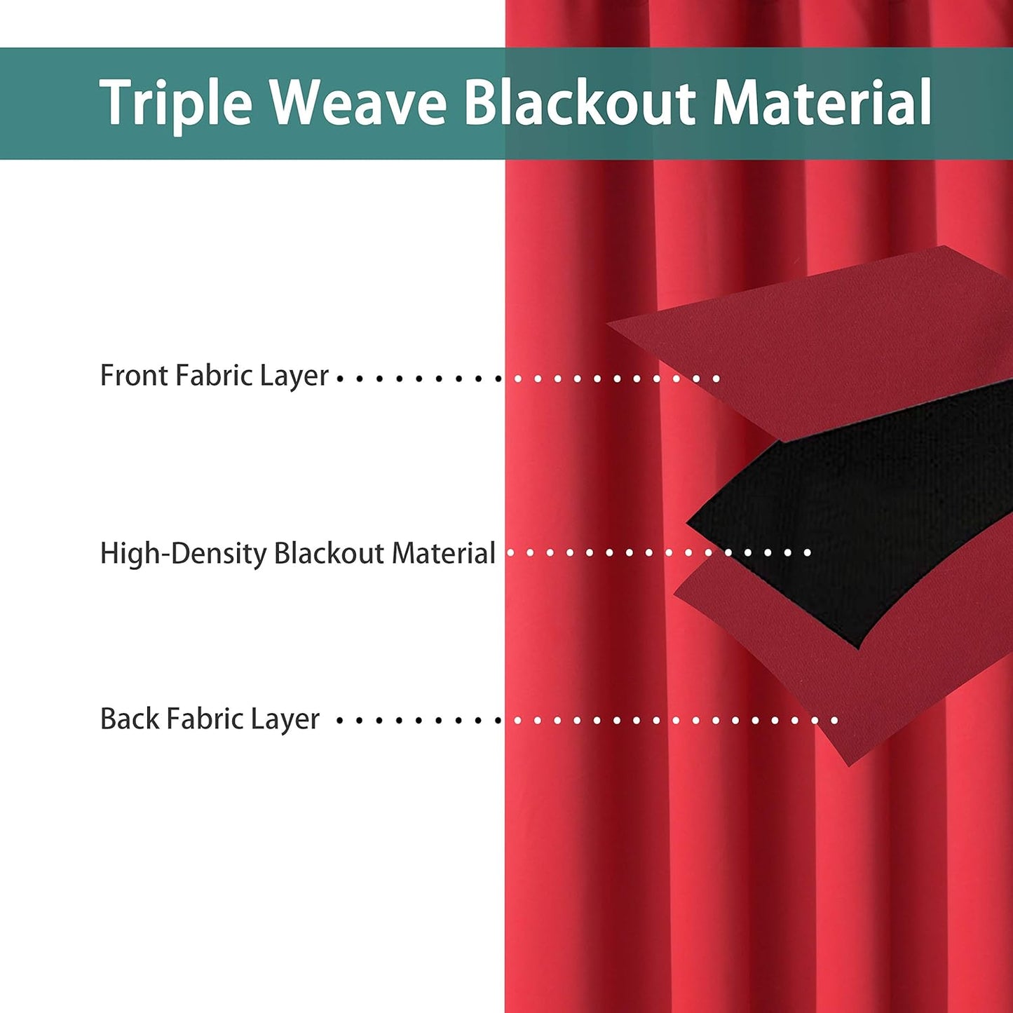 BONZER Extra Wide Room Divider Blackout Curtain Total Privacy Wall Room Darkening Grommet Curtains for Apartment, Studio, 96L x 150W Inch (8L x 12.5W ft), 1 Panel, Red