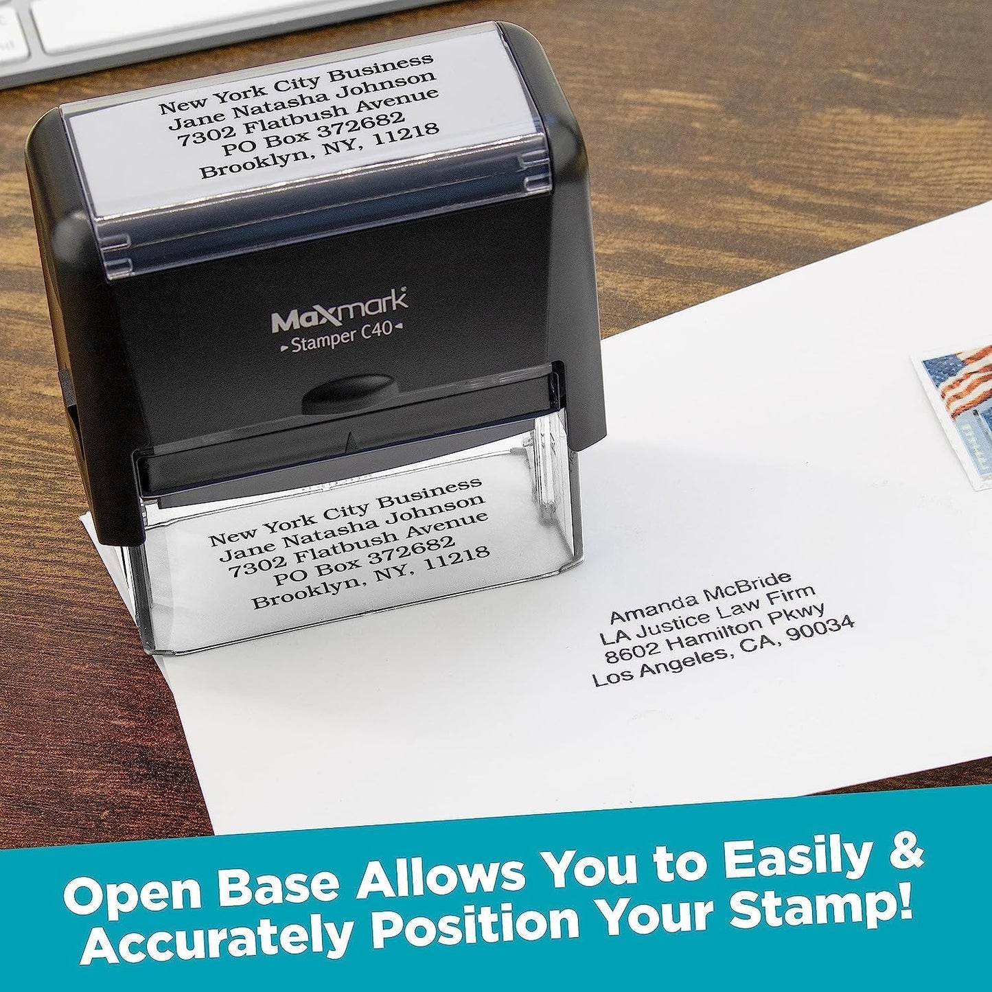 Custom Self Inking Rubber Stamp - Up to 6 Lines of Text - Choose from 15 Ink Colors - X-Large Size
