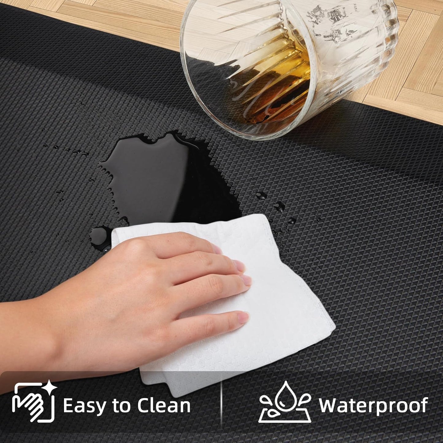 2 PCS Anti Fatigue Kitchen Mats for Floor, 9/10 Extra Thick Cushioned Standing Desk Mat, Comfort Memory Foam Ergonomic Kitchen Rugs and Mats Non-Slip Waterproof for Office, Kitchen, 20"x32"+20"x32"