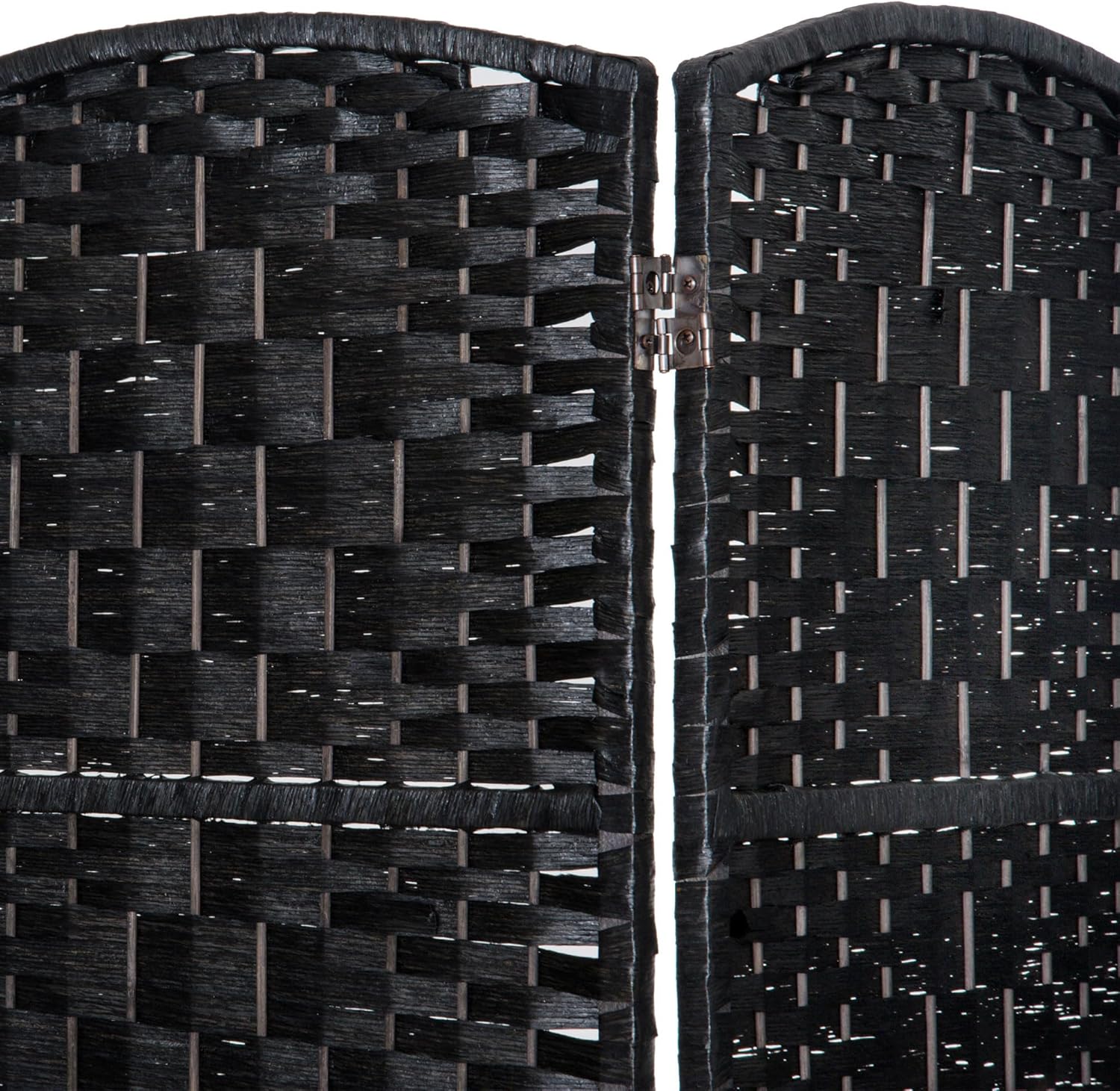 HOMCOM Room Divider, 6 Panel Folding Privacy Screen, 6FT Tall Portable Wicker Weave Partition Wall Divider for Bedroom, Home Office, Black - Lumora Desk