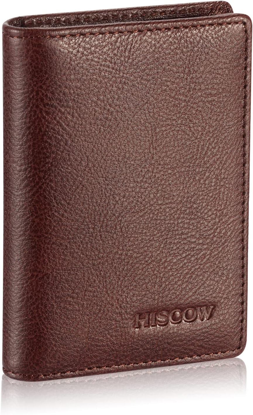 Leather Business Card Case Holder for Men & Women, Italian Calfskin