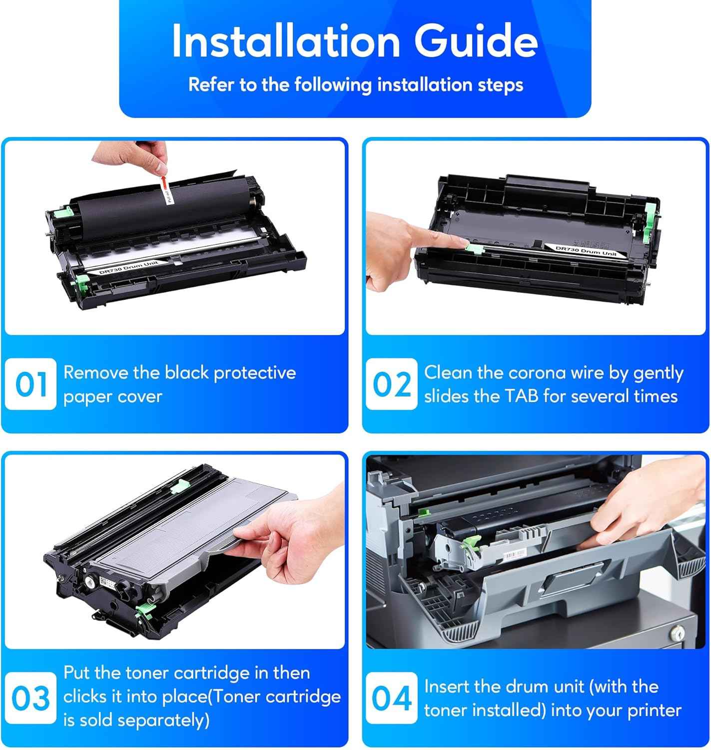 DR730 Drum Unit Replacement for Brother DR730 DR-730 DR 730 Compatible with HL-L2395DW HL-L2370DW HL-L2350DW HL-L2390DW MFC-L2710DW MFC-L2750DW DCP-L2550DW Printer(2 Drum, NOT Toner)