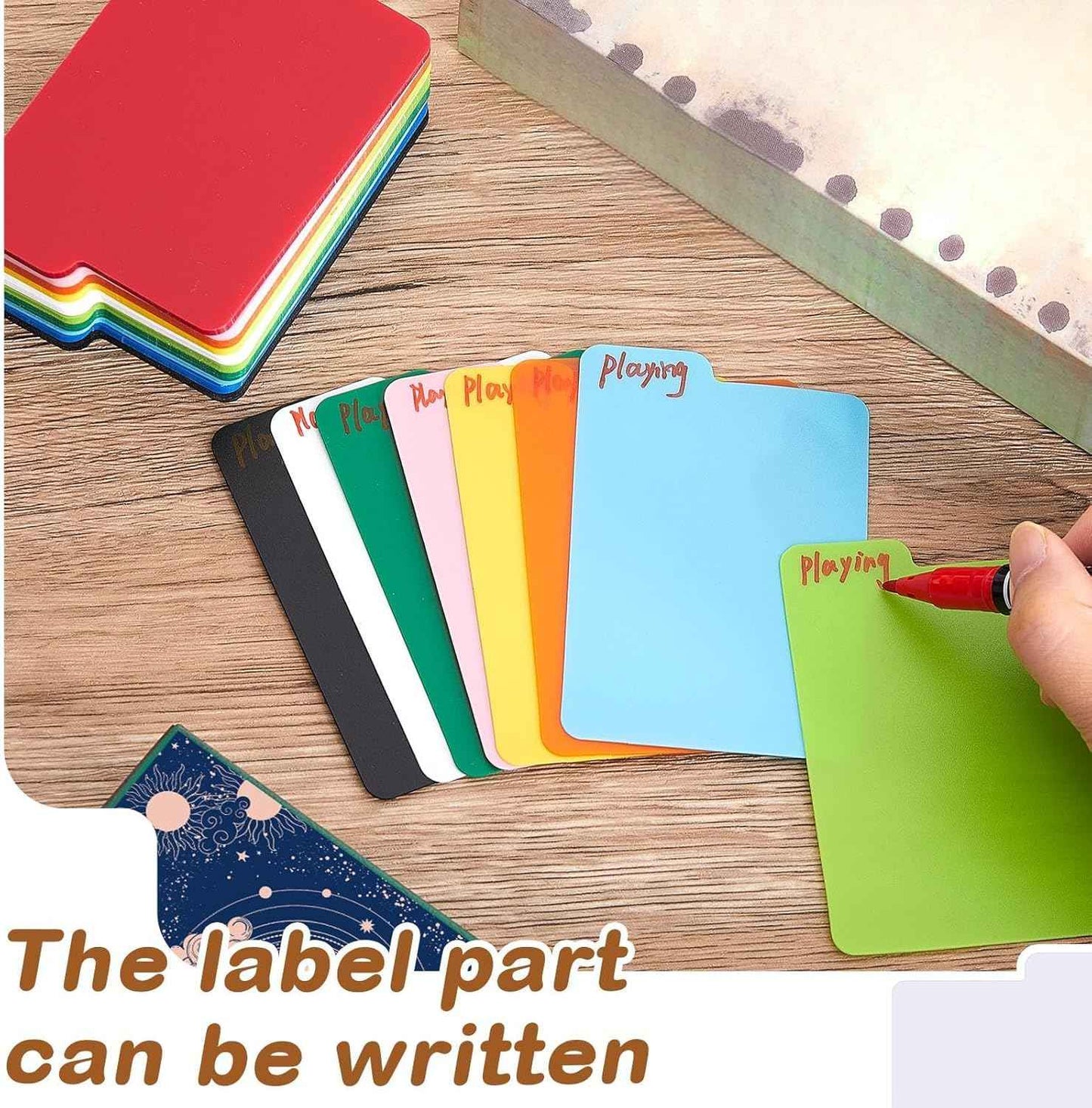 Lewtemi 50 Pcs Card Dividers PP Trading Card Page Dividers Playing Separator for Office and Sports Gathering Storage Supplies, 2.6 x 3.8 Inch, 10 Colors (Multicolor)