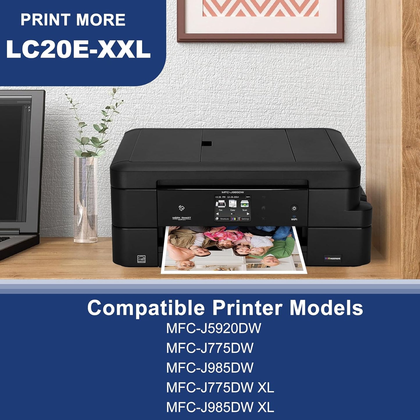 LC20EXXL Ink Cartridges Super High Yield 5-Pack (LC20EC LC20EM LC20EY 2 x LC20EBK XXL) - Replacement for Brother Ink Cartridges LC20E Use with MFC-J5920DW MFC-J775DW MFC-J985DW MFC-J985DW XL Printer