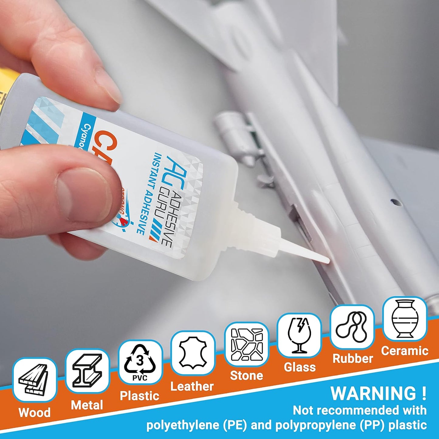 Adhesive Guru CA Glue with Activator Woodworking (72 x 0.9 oz - 72 x 3.38 fl oz) Ca Glue for Woodworking, Cyanoacrylate Glue and Activator (72 Pack)