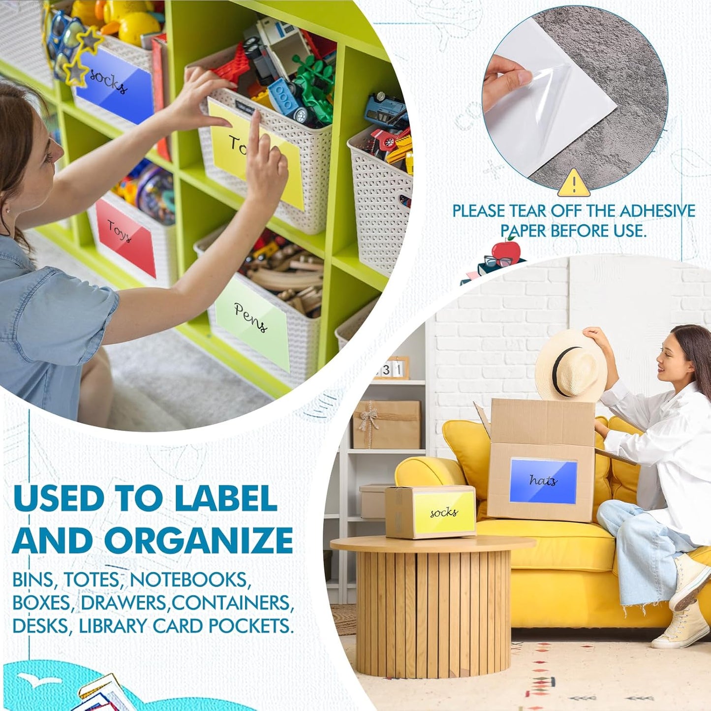 Outus Self Adhesive Shop Ticket Holders Clear Plastic Sleeves Adhesive Pockets Work Order Job Ticket Holders for Home Office Posting Signs(11 x 8.5 Inch,60 Pcs)