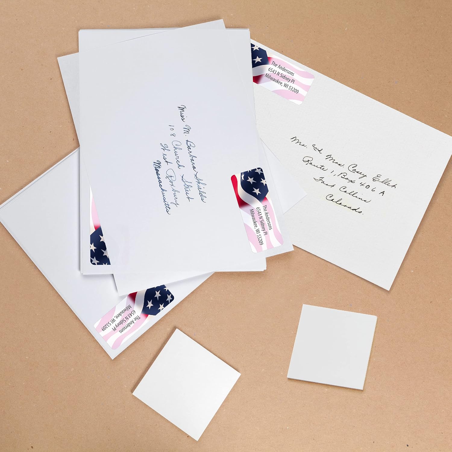 Customized Personalized Address Labels - Made in The USA by Kenco (500 Labels, American Flag) - Lumora Desk