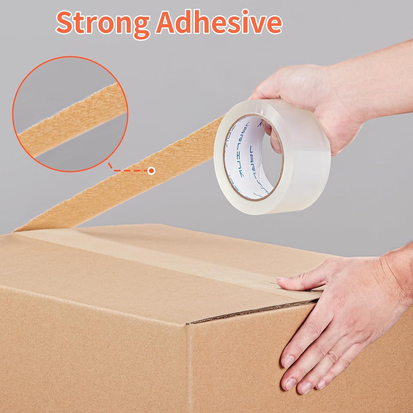 JARLINK 24 Rolls Clear Packing Tape with 4 Dispensers, Heavy Duty Packaging Tape Refills for Shipping Packaging Mailing, 2.7mil Thick, 1.88 inches Wide, 55 Yards Per Roll, 1320 Total Yards
