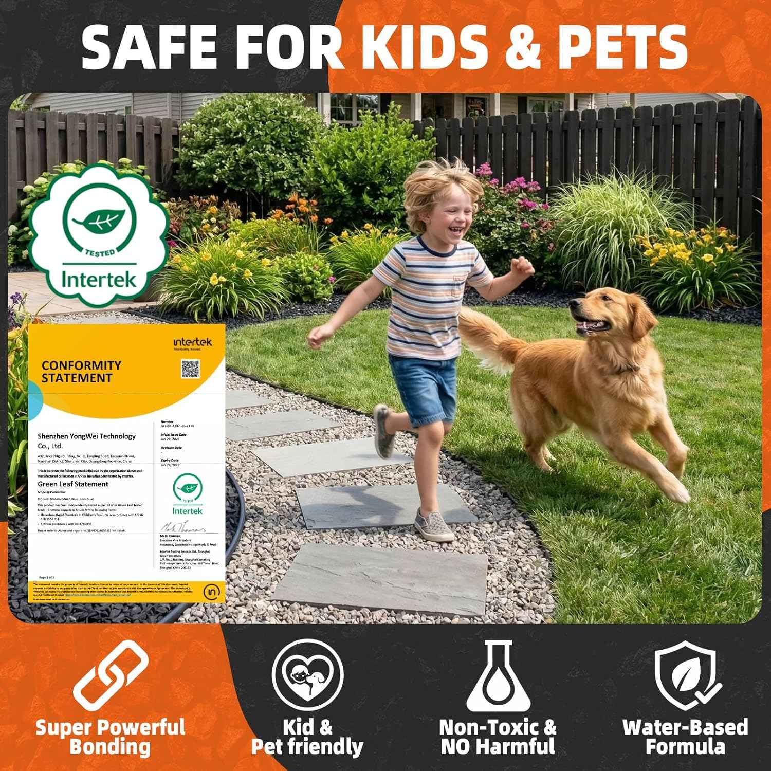 Rock Glue, 99% Super Thick & Max Coverage 2 Gallon Mulch Hold for Landscaping, Covers Up to 3X Area,Non-Toxic Pea Gravel Stabilizer Landscape, Gravel Binder for Pebble, Pine Straw, Gravel
