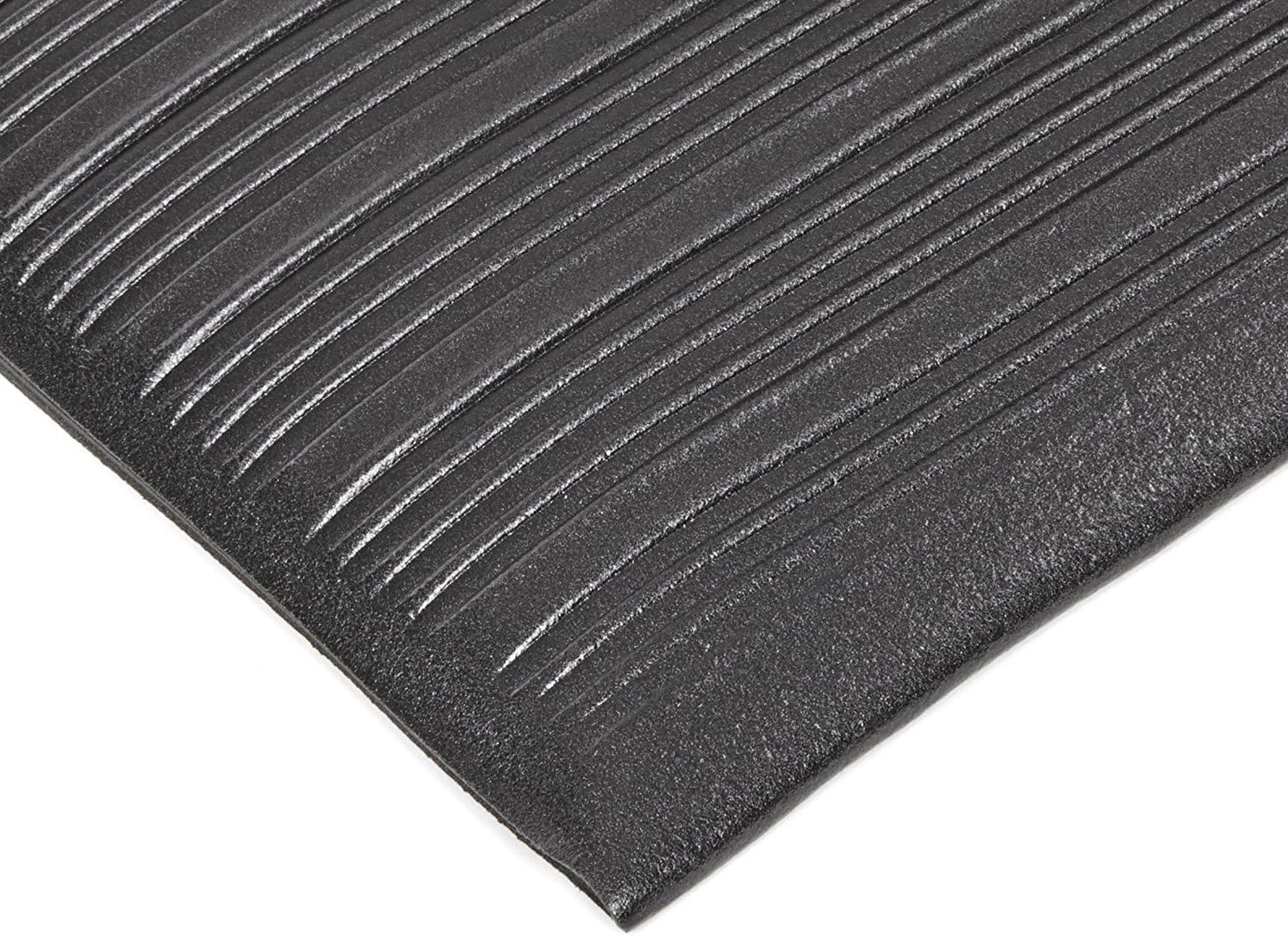 Notrax 410 Airug® 27" x 5' x 3/8" Anti Fatigue Mat, Enhanced Slip Resistance with Beveled Edges and Ribbed Surface, Ideal for Industrial and Commercial Workplaces, Black, 410S3275BL