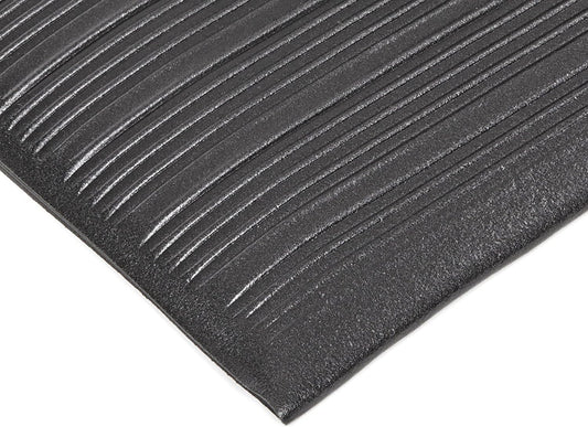 Notrax 410 Airug® 27" x 5' x 3/8" Anti Fatigue Mat, Enhanced Slip Resistance with Beveled Edges and Ribbed Surface, Ideal for Industrial and Commercial Workplaces, Black, 410S3275BL