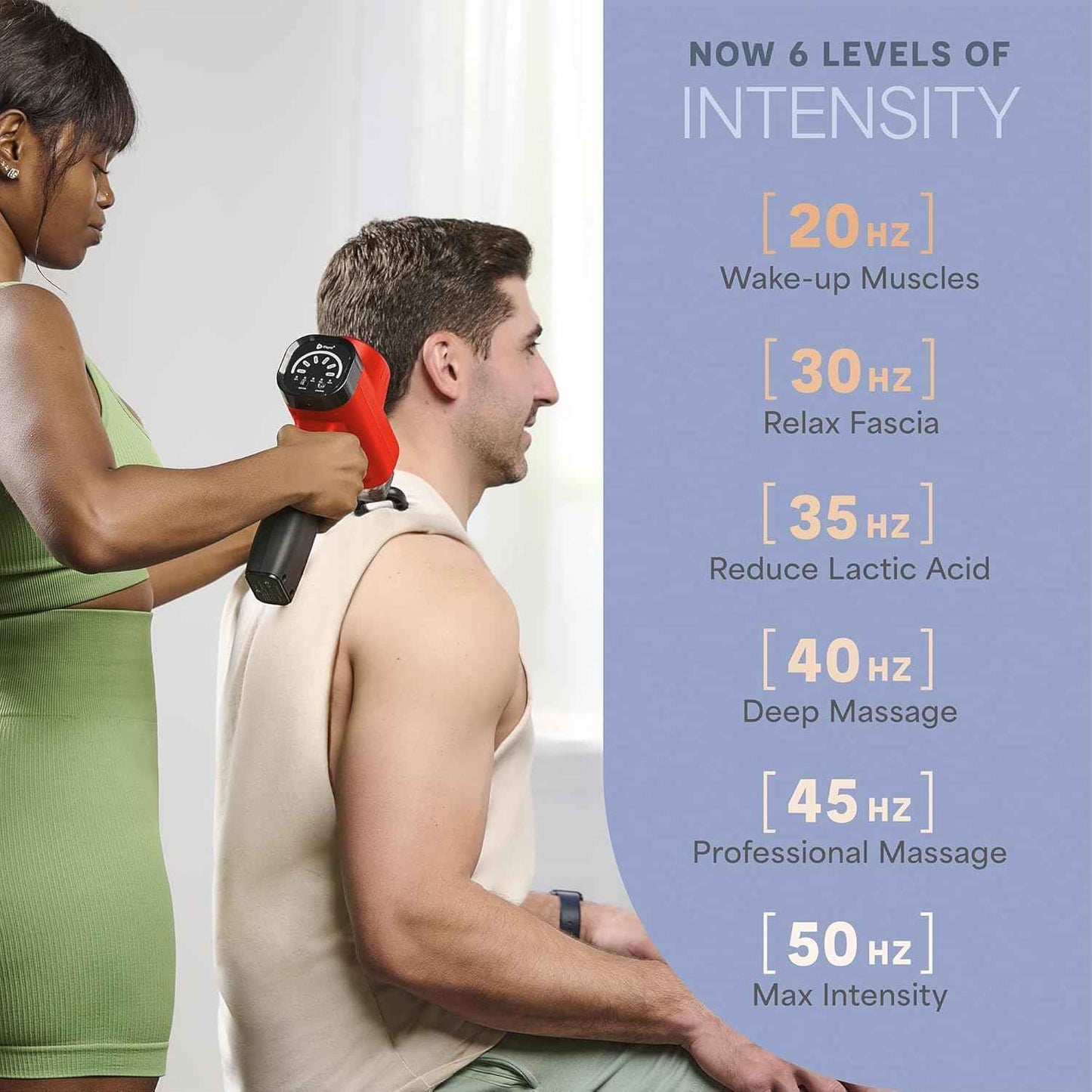 LifePro Massage Gun & Massage Gun Holder (Sold Separately) - Percussion Muscle Massager for Athletes with 8 Heads and 5 Speed Settings - Deep Tissue Back Muscle Massager Extender for Recovery
