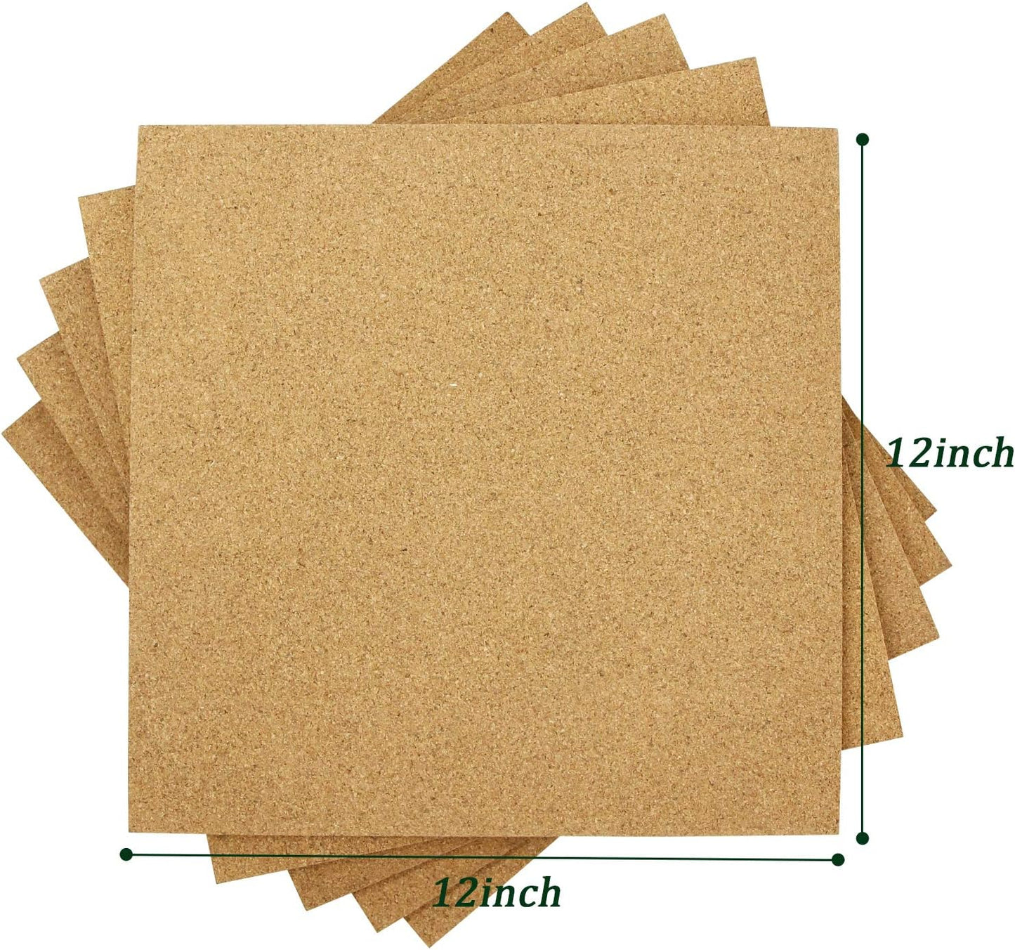 Cork Board Tiles 12"x12" - 1/2" Thick 5 Pack Cork Board Square Bulletin Boards Self Adhesive Corkboards for Walls Pin Boards Corkboards for Office Home School Decor - Lumora Desk