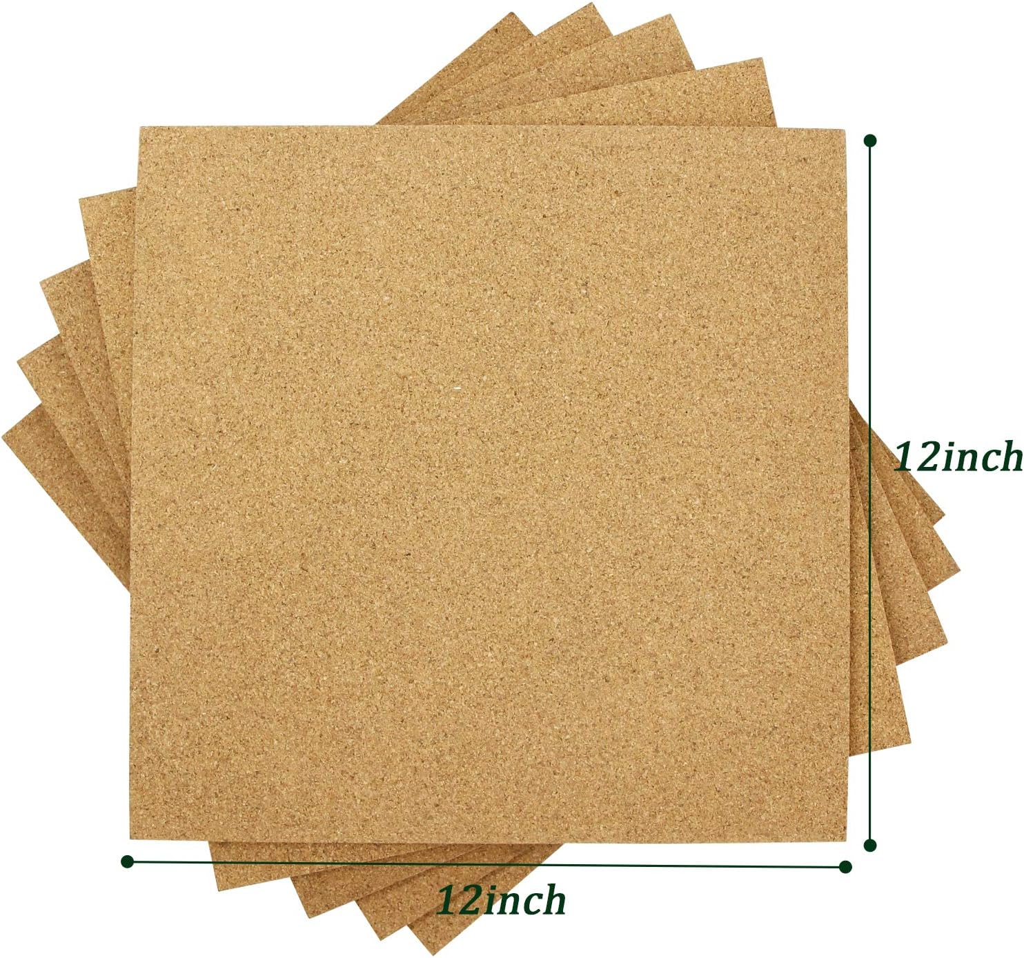Cork Board Tiles 12"x12" - 1/2" Thick 5 Pack Cork Board Square Bulletin Boards Self Adhesive Corkboards for Walls Pin Boards Corkboards for Office Home School Decor - Lumora Desk