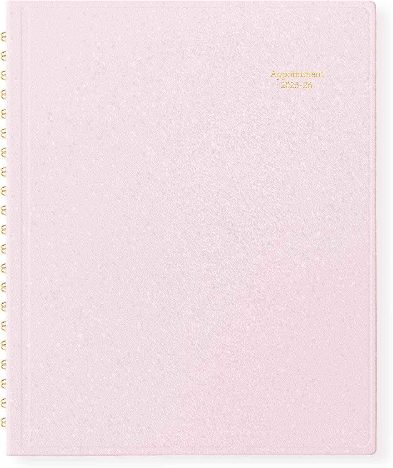 Appointment Book 2025-2026 – July 2025 to June 2026, 8.5"x11" Academic Planner, Half-Hourly Scheduling, Weekly & Monthly Layout, Flexible Cover, Notes Pages, Bookmark, Spiral Binding, Pink