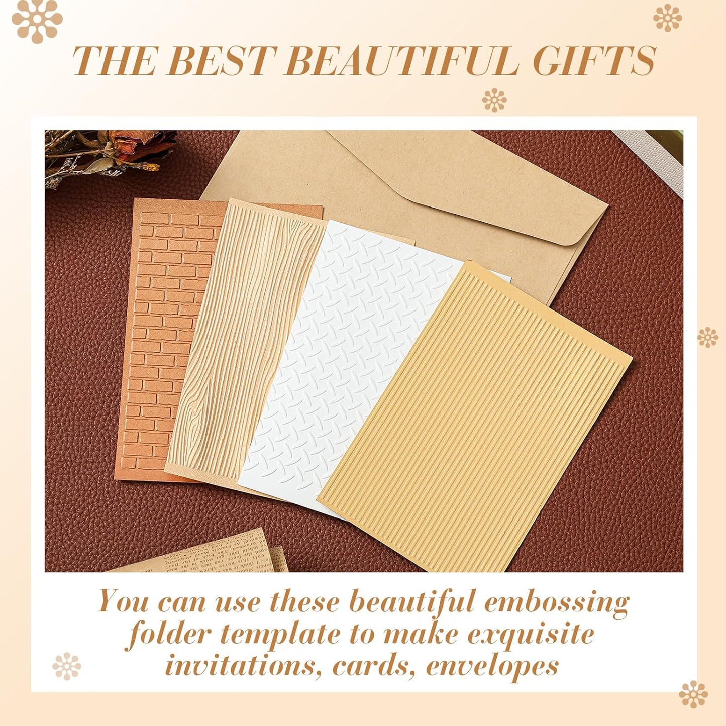 Geiserailie 8 Pieces Embossing Folders Embossing Machine Template Paper Card Heart Folders for Card Making DIY Flower Scrapbook Photo Album Craft Decoration 5.9 x 4.1 Inch(8 Pcs,Vintage Style)