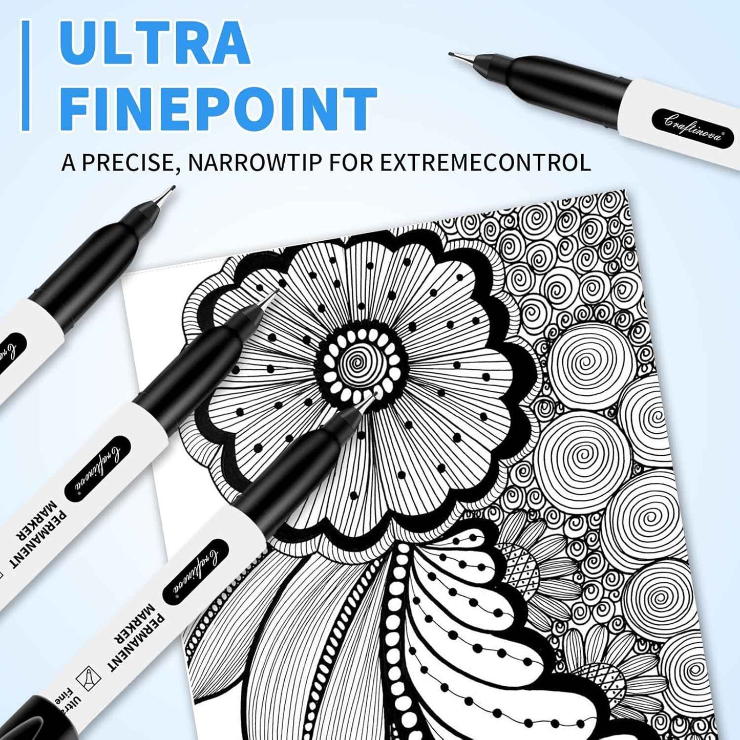 Black Ultra Fine Point Permanent Markers, Extra Fine Tip, Quick Drying and Waterproof, Fade Resistant Perfect on Paper, Glass, Metal, Plastic, Wood, Office & School Use, 12 Pack