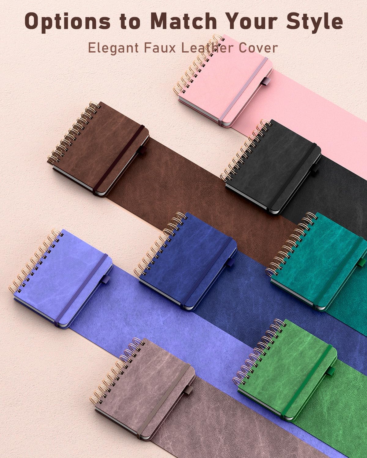 WEMATE Password Book with Alphabetical Tabs, Spiral Password Keeper Book for Seniors, Internet Password Notebook Password Journal Logbook Log in Detail, Small – 4.7''x 6'' (Dusty Rose)