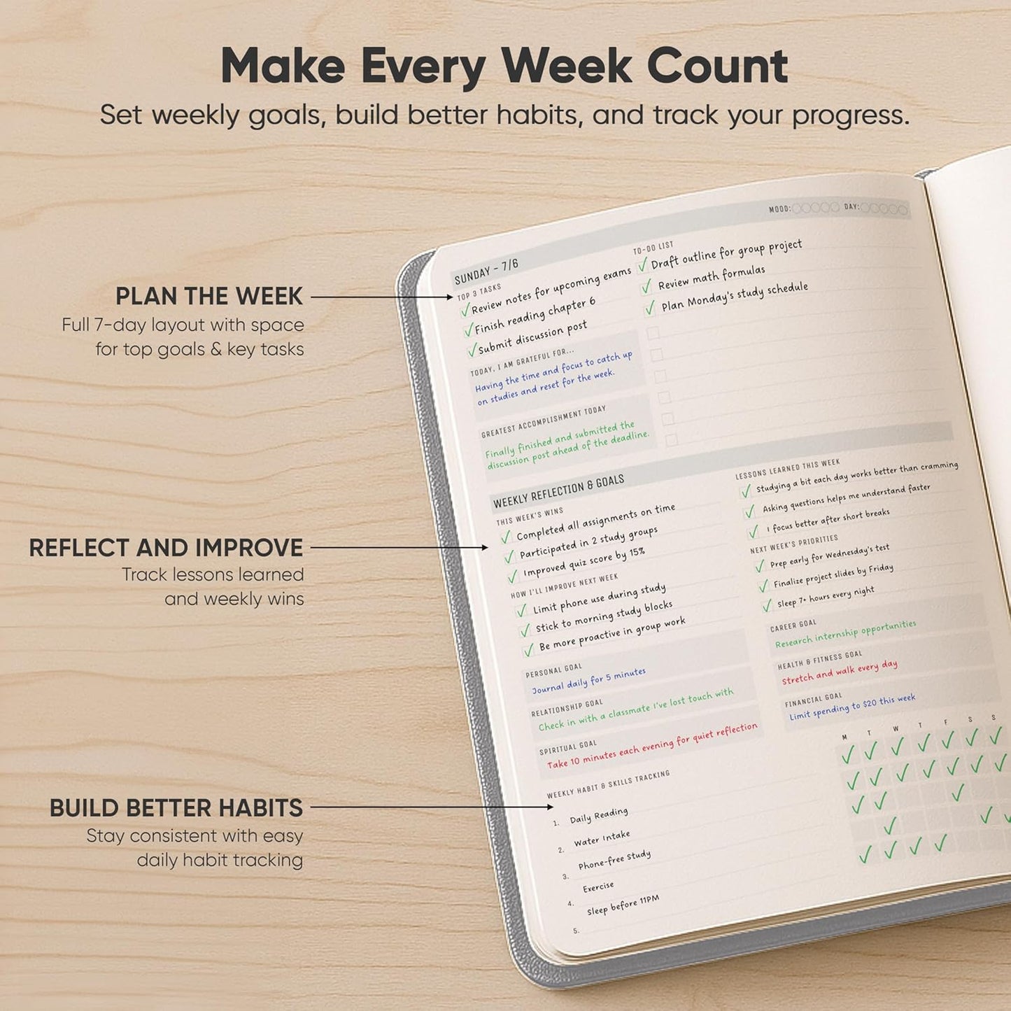 July 2025-2026 Planner 8.5 x 11 Pro Max - Dated Productivity & Academic 2025-2026 - Daily, Weekly & Monthly Planner With July Start Date - A4 - Productivity Store