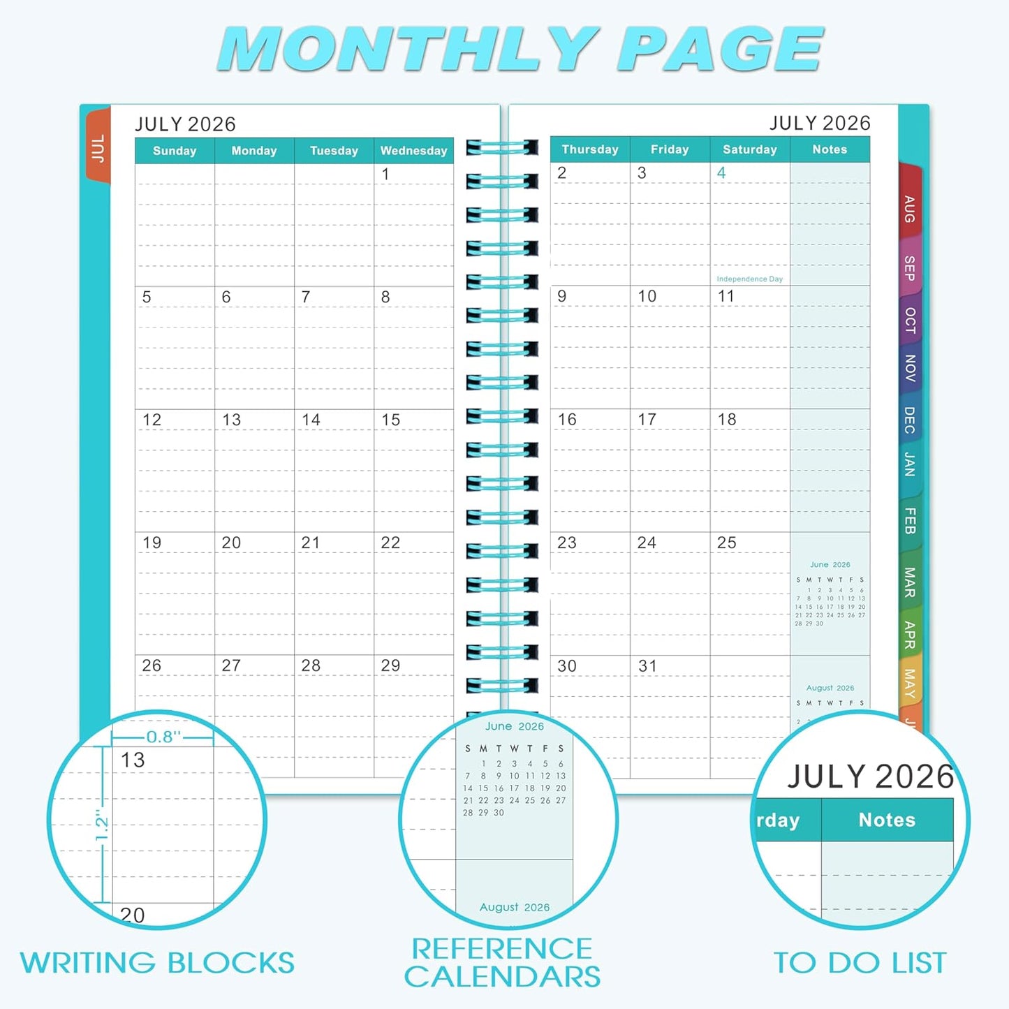 2026-2027 Pocket Calendar/Planner - Weekly & Monthly Pocket Planner for Purse, Jul. 2026 - Jun. 2027, 6.8" x 4.1", Strong Twin - Wire Binding, Plastic Cover