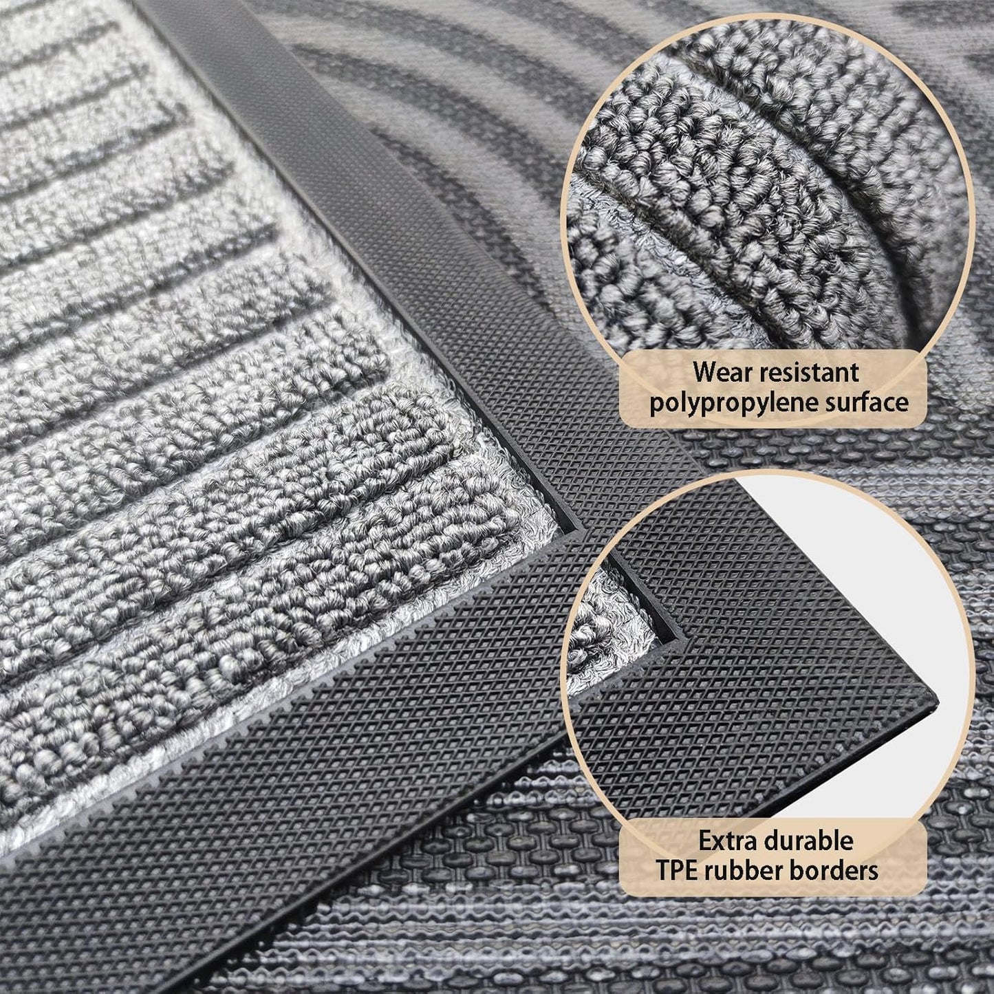 Door Mat for Outdoor Indoor Entrance, Entry Mat Skidproof and Waterproof, Front Door Mats with Durable Non-Slip Backing. Black, 24"x36"
