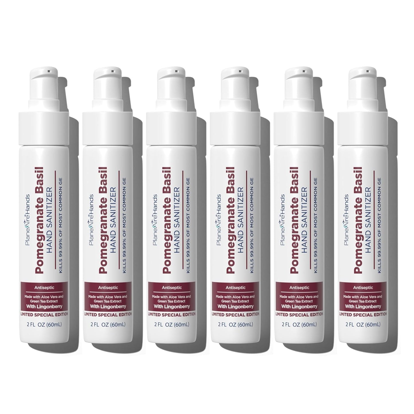 Pomegranate Basil Lotion Hand Sanitizer | Travel Size | Moisturizing Hand Lotion | Made with Aloe Vera & Essential Oils | Rich in Vitamin E | Cleanse & Moisturize | Scented Hand Sanitizer | 6-Pack