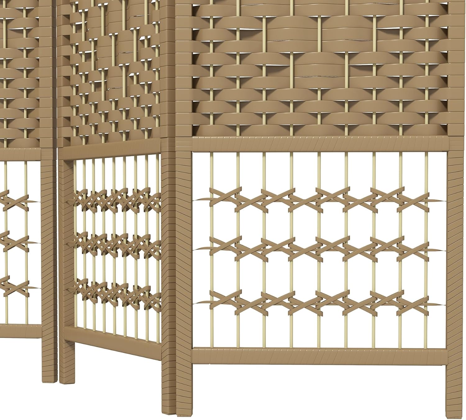 NicBex Room Divider 4 Panel Room Dividers with Woven Paper Design Partition Room Dividers and Folding Privacy Screens 5.6 FT Wall Divider for Office, Room Separation,63.6" W x 0.5" D x 67" H, Natural - Lumora Desk