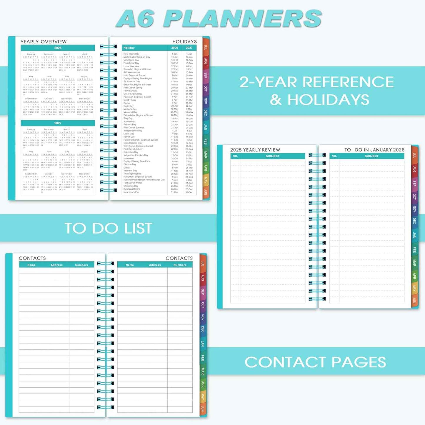 2026-2027 Pocket Calendar/Planner - Weekly & Monthly Pocket Planner for Purse, Jul. 2026 - Jun. 2027, 6.8" x 4.1", Strong Twin - Wire Binding, Plastic Cover