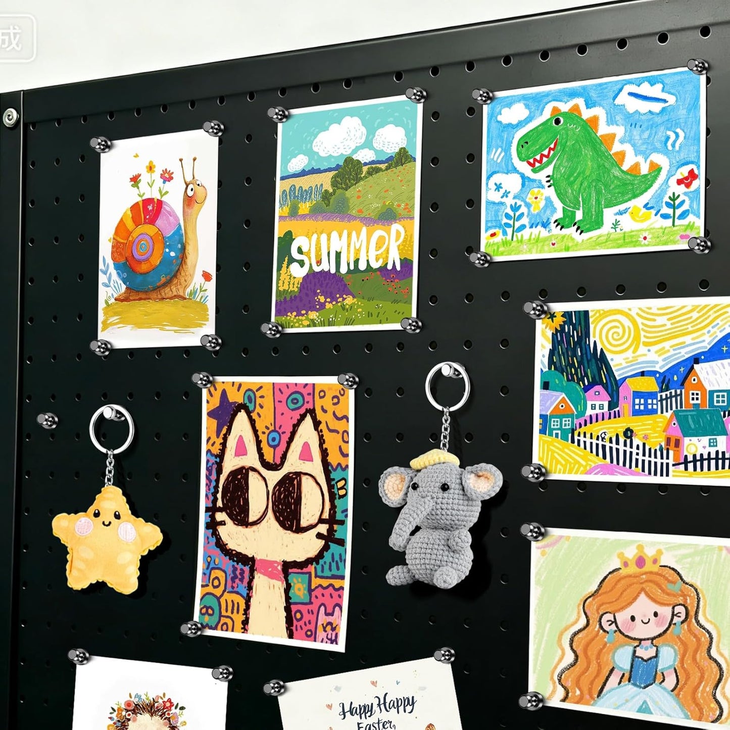 16 Pcs Fridge Magnets, Refrigerator Magnets, Small Strong Magnets, Whiteboard Magnets for Fridge, Magnetic Push Pins for Locker, Pins for Kitchen Office Accessories