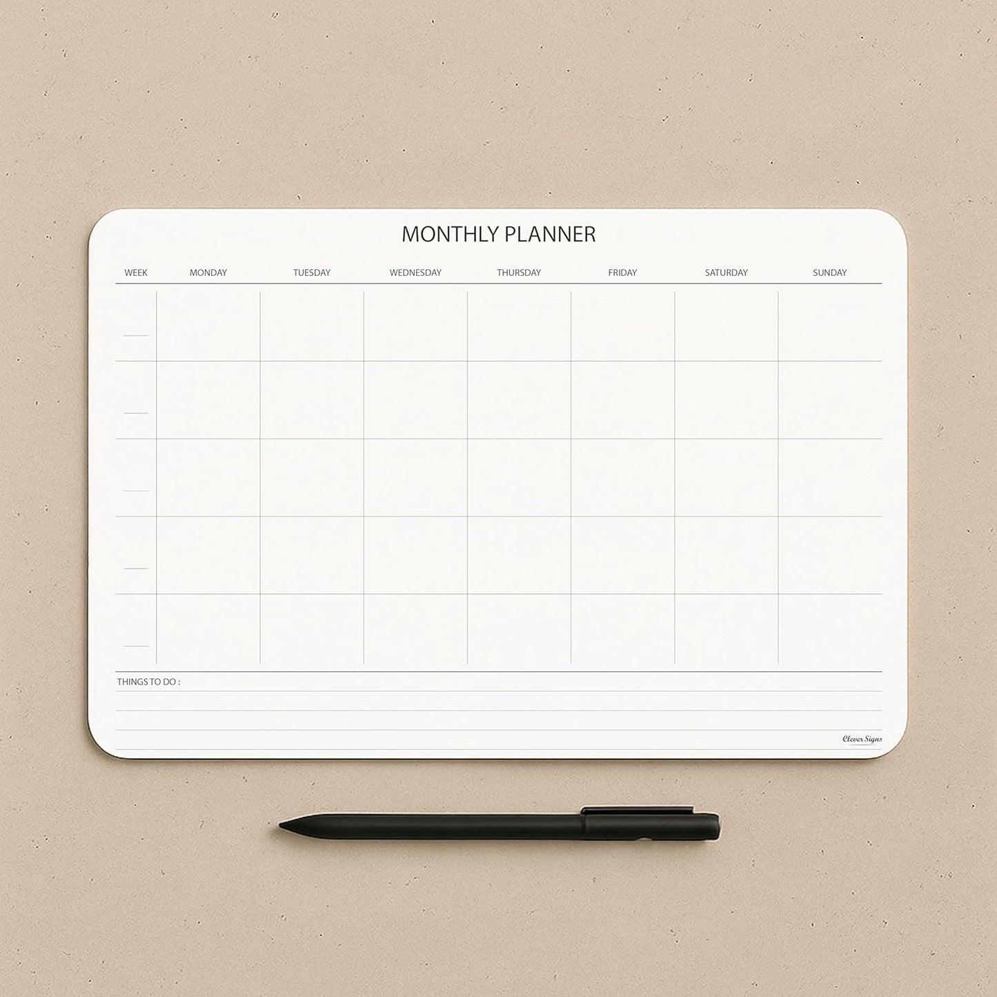 Undated Monthly Planner Notepad,Desk Calendar for Organizing&Scheduling Tasks-Productivity Tracker,Goals,Notes&To-Do Lists–A4 Size (8,3"X11,7")Premium Thick Paper with Cardboard Back Support 50 Sheets