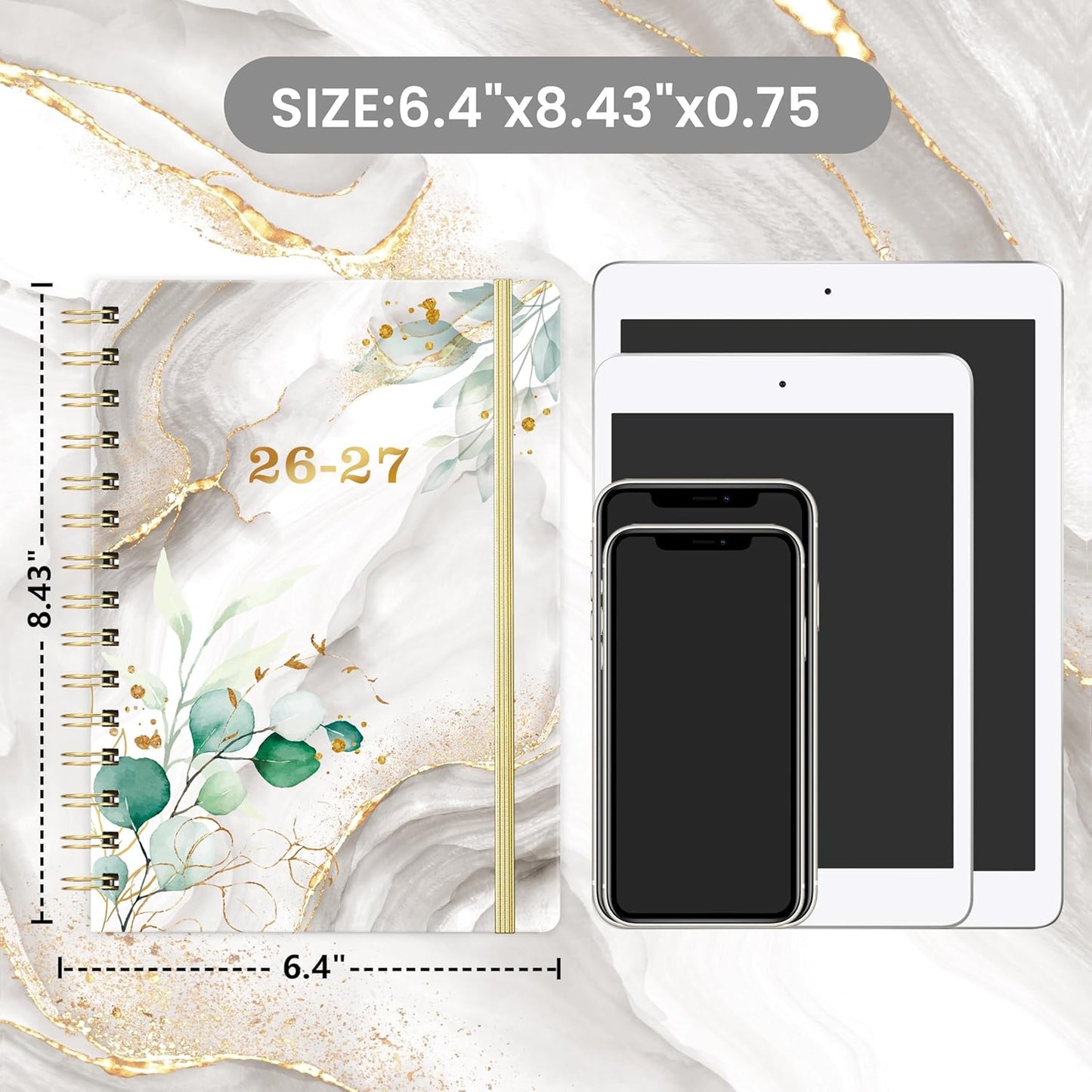 Planner 2026-2027 - 2026-2027 Planner Weekly and Monthly, July 2026 - June 2027, 6.3" x 8.4", with Coated Tabs, Inner Pocket