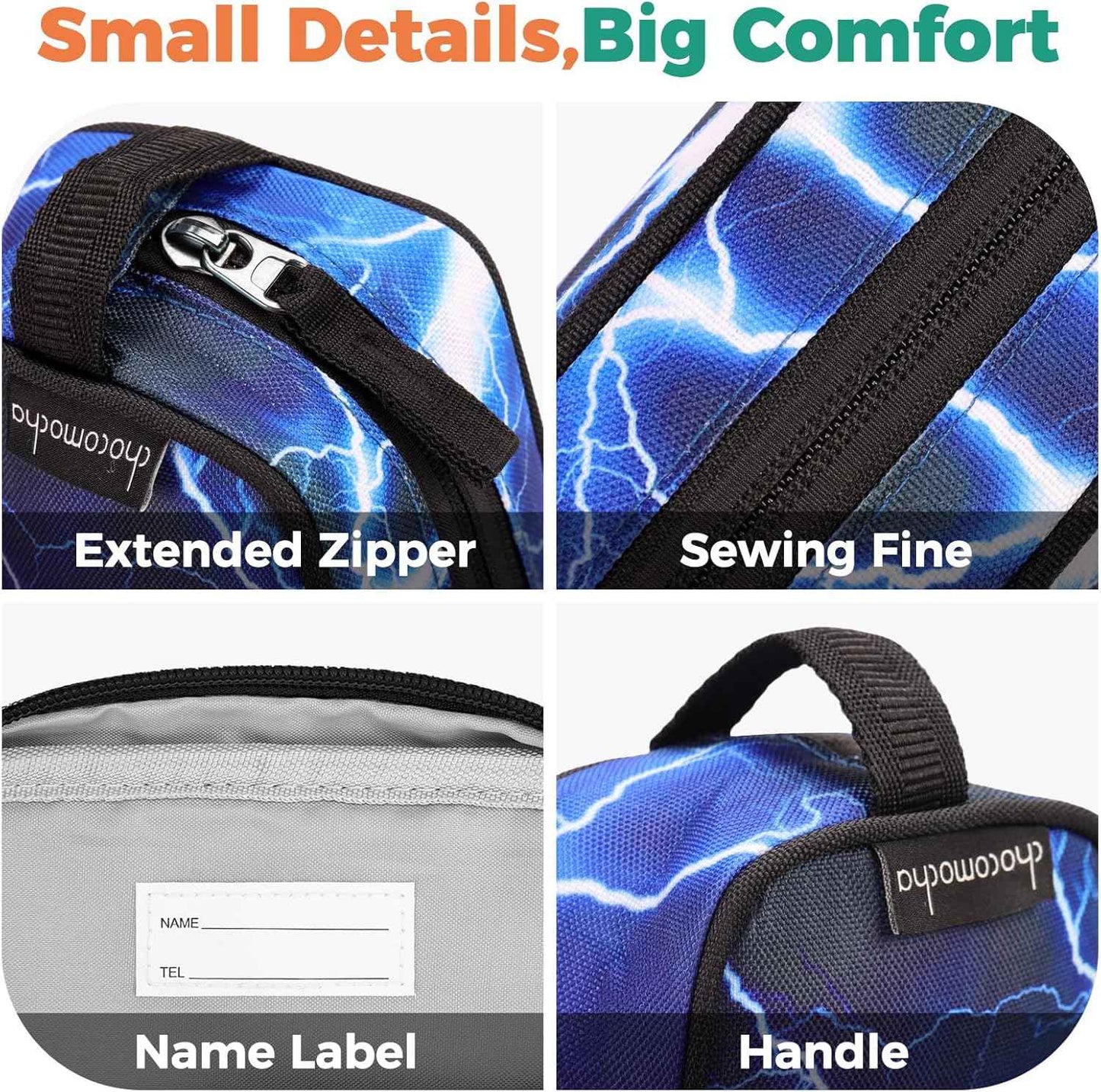 Choco Mocha Kids Pencil Case for Boys, Soft Zipper Pencil Pouch for Boys, Kids Pencil Case for School Galaxy Pencil Bag for Toddler Boy, Blue