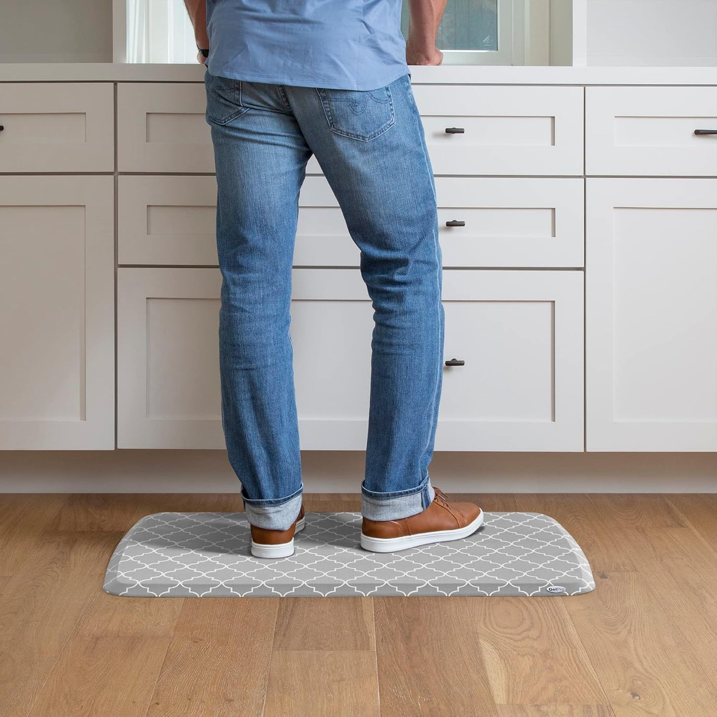GelPro Elite Trellis Light Grey Kitchen Comfort Mat, 20" x 36