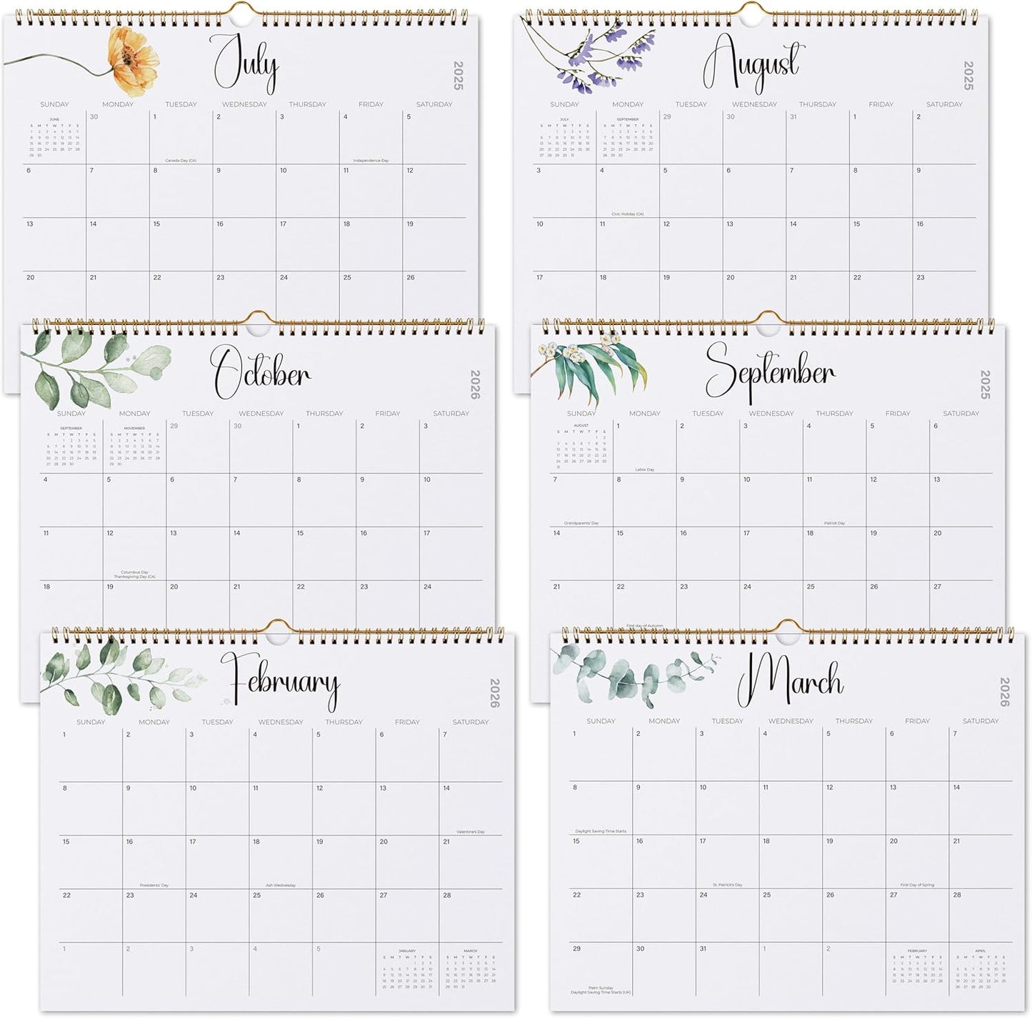 2025 Wall Calendar, Jokotha 18 Monthly Calendar Runs from Jul 2025 to Dec 2026, Home Schooling Planner for Famialy and School, Wirebound,15 x 12 Inches