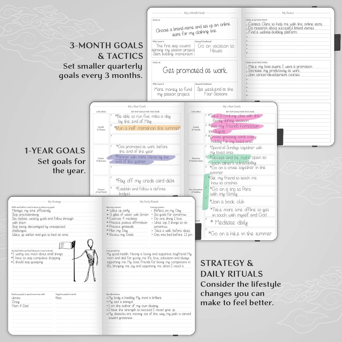 Legend Planner – Weekly & Monthly Life Planner to Hit Your Goals & Live Happier. Organizer Notebook & Productivity Journal. A5 (Mystic Gray)