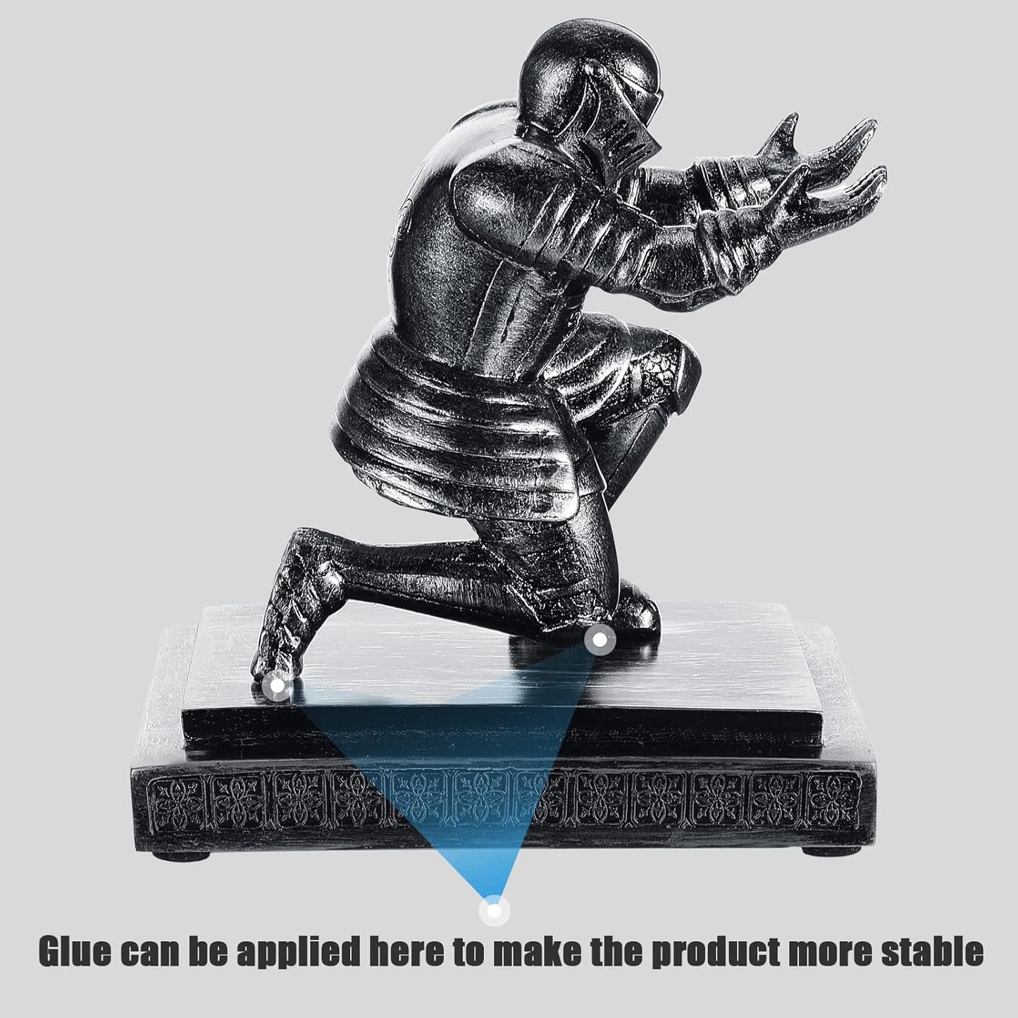 Spakon Knight Pen Holder with 2 Pens Resin Desk Organizers and Accessories Funny Executive Pen Stand Fancy Cool Office Gadgets Cool Desk Decorations for Men Home Supplies(Classic,Iron)