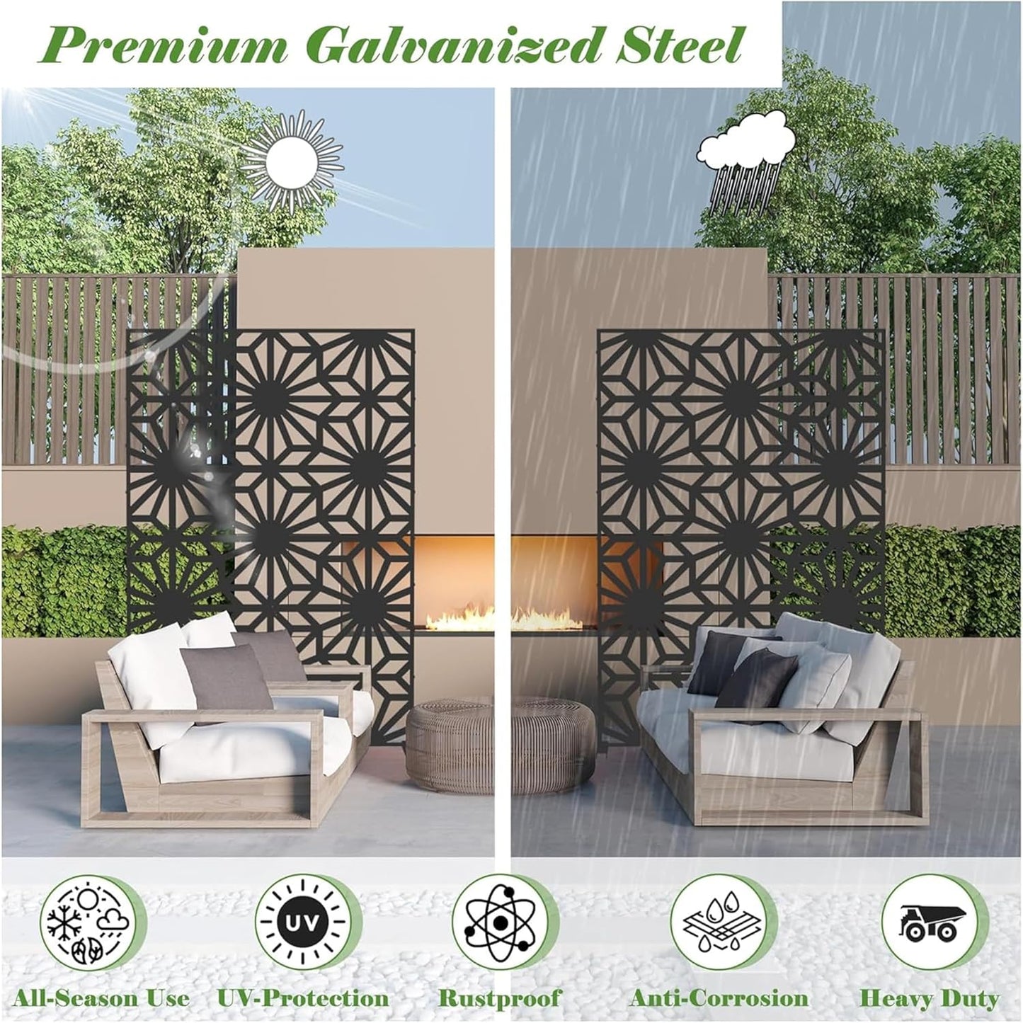 NicBex Room Divider 1 Panel Room Dividers with Flowers Pattern Design Partition Room Dividers and Metal Privacy Screens Wall Divider for Outdoor, Room Separation,48.31" W x 15.75" D x 70.75" H, Black - Lumora Desk