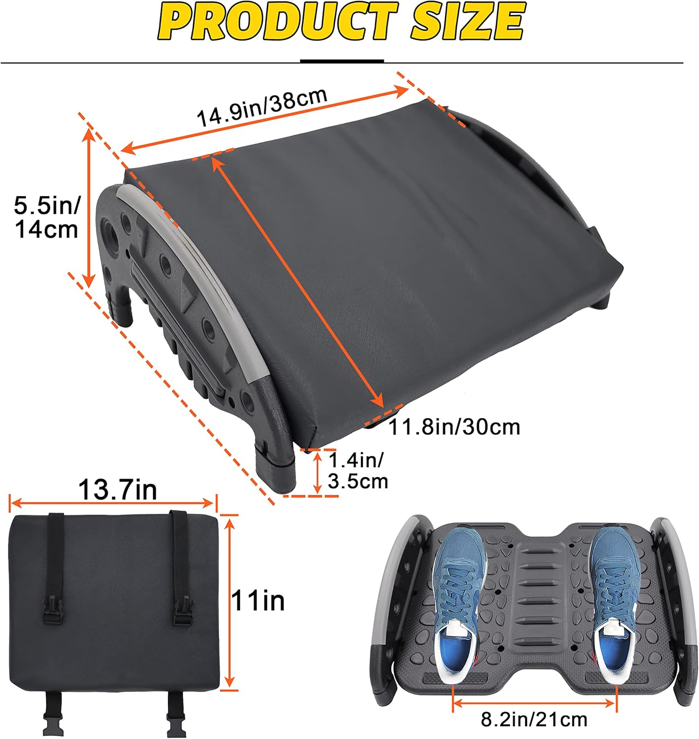 Under Desk Foot Rest,Foot Stool with Massage Texture，Includes Comfortable Memory Foam，Easy Assembly and disassembly (YB-RD)