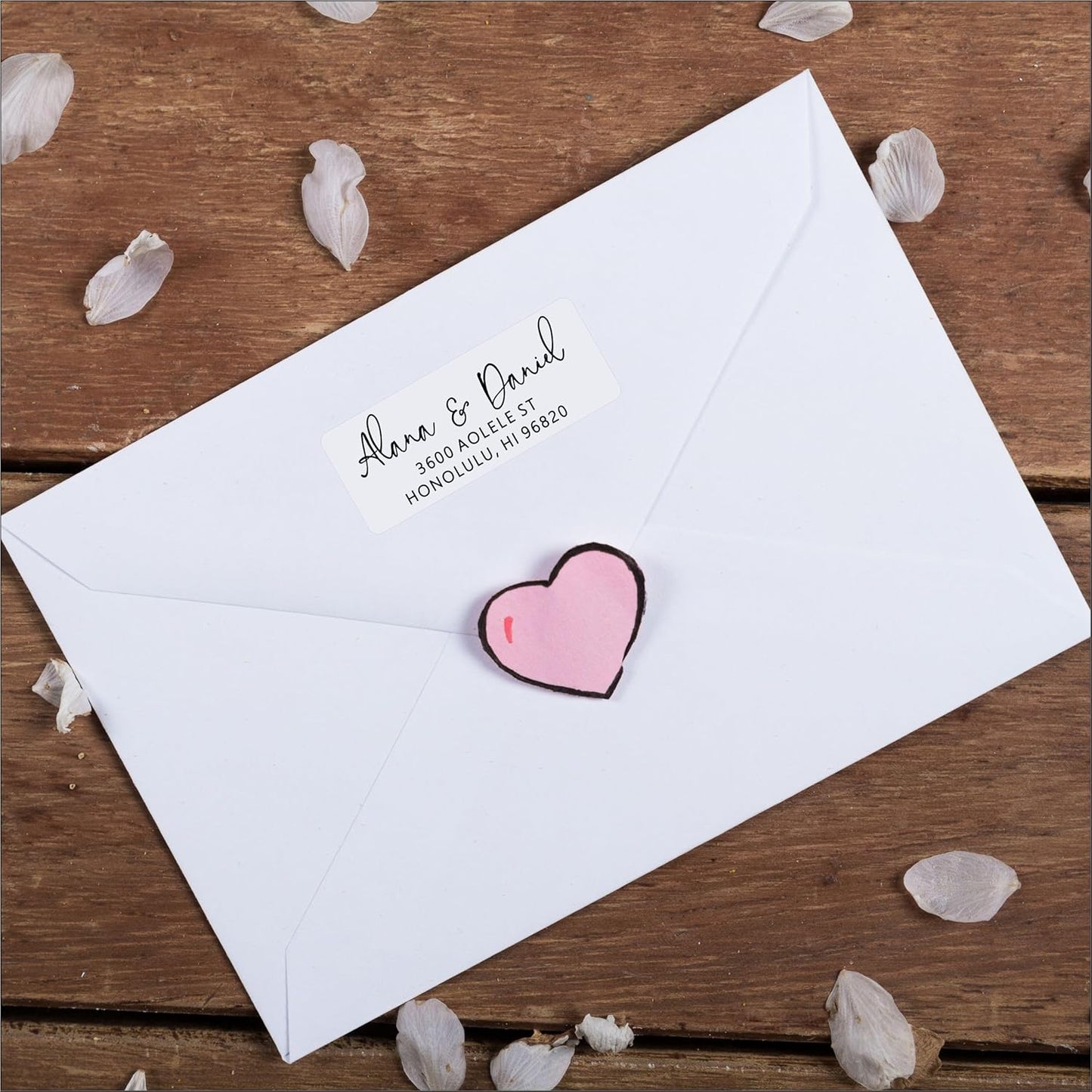 White Address Labels - Personalized Name Stickers, Custom Printed Return Mailing and Shipping Labels for Envelopes, Packages, Business, Home Use (Signature) - Lumora Desk
