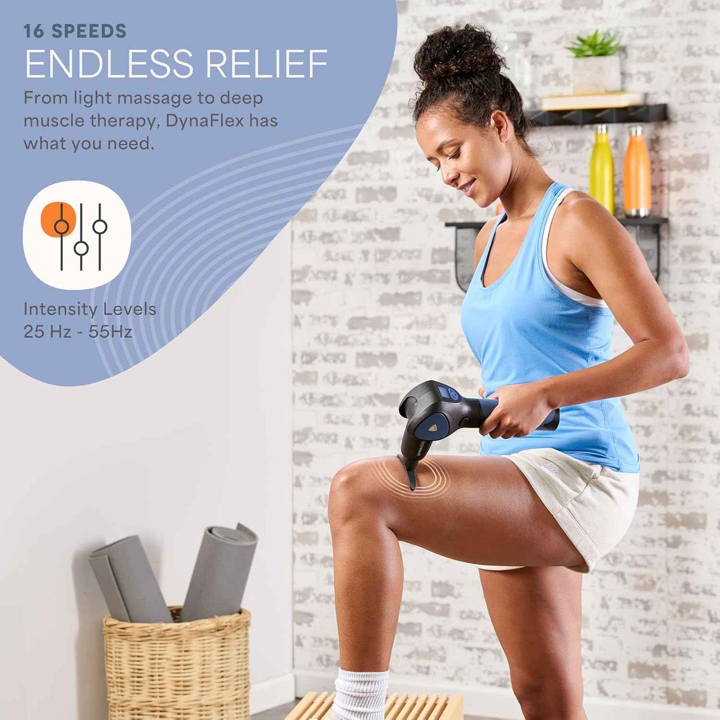 LifePro DynaFlex Percussion Massage Gun — Deep Tissue Back Massager with 4-Angle Rotating Arm — 16 Speeds, 10 Heads for Self Back & Neck for Athletes, Men & Women – Quiet, Portable with Travel Case