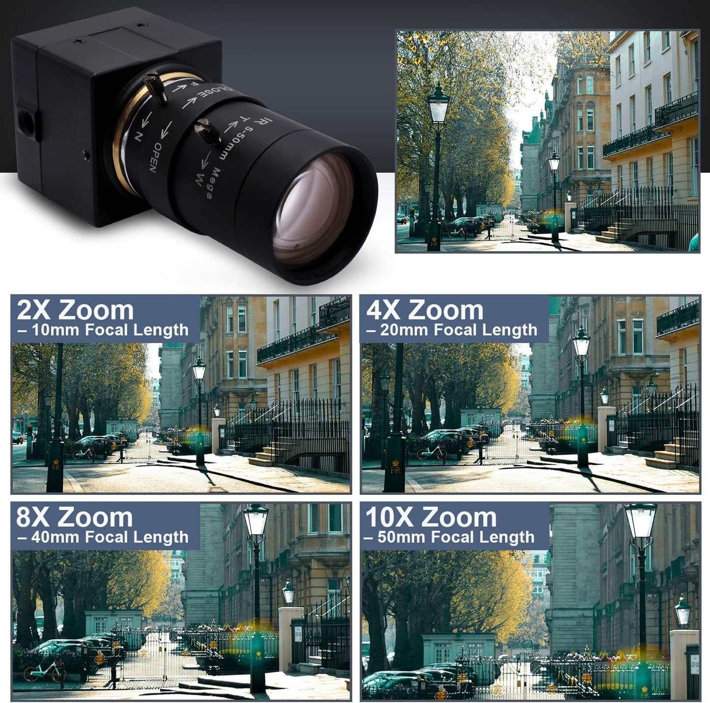 SVPRO 10X Optical Zoom USB Camera with 5-50mm Manual Lens, HD Webcam 5MP Portable Video Camera with Aptina MI5100 Sensor,Desktop Computer Camera for Online Class/Video Conference