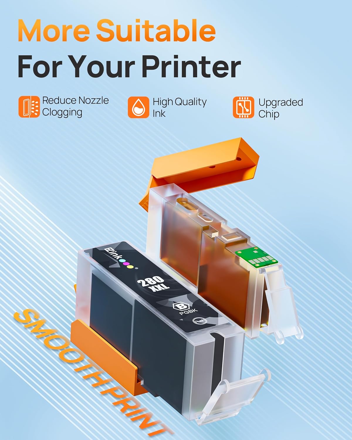 E-Z Ink Compatible Tr8620a Ink Cartridge Replacement for Canon PGI-280XXL CLI-281XXL 280 XXL 281 XXL Compatible with TR8520 TR8620a TR8620 TS702a TS9520 TS9521C TR8520 TS6220 TS6320 TS8220 (5 Pack)