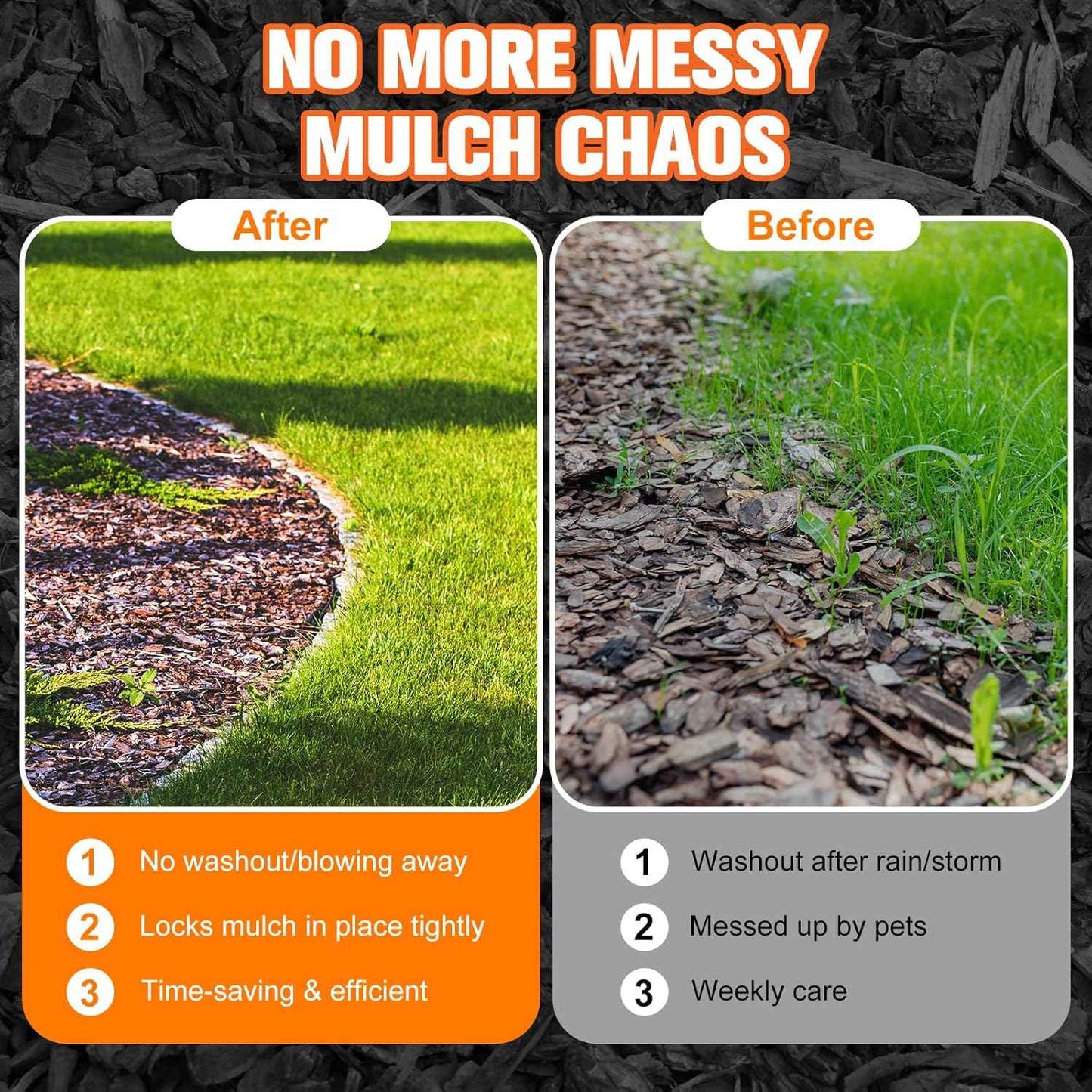 Mulch Binder, Rock Glue for Landscaping, Pea Gravel Binder 2 Gallon Max Cover, Strong Mulch Anchor, Rock Lock Landscape Adhesive for Slopes, Flower Beds, Fast Dry & Safe for Plants Pets