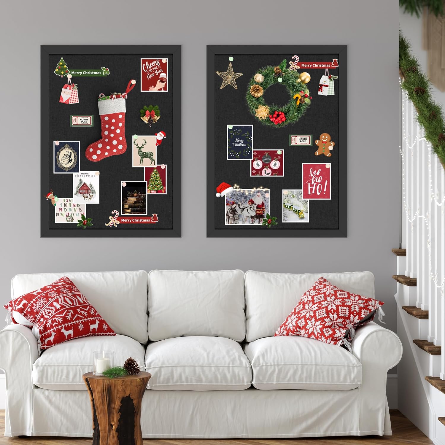 Black Cork Board Bulletin Board 18" x 24", 2-Pack Large Linen Corkboards with Frame for Walls, Cute Picture Display Pin Board Vision Board for Room School Office Bedroom 40 Pushpins - Lumora Desk
