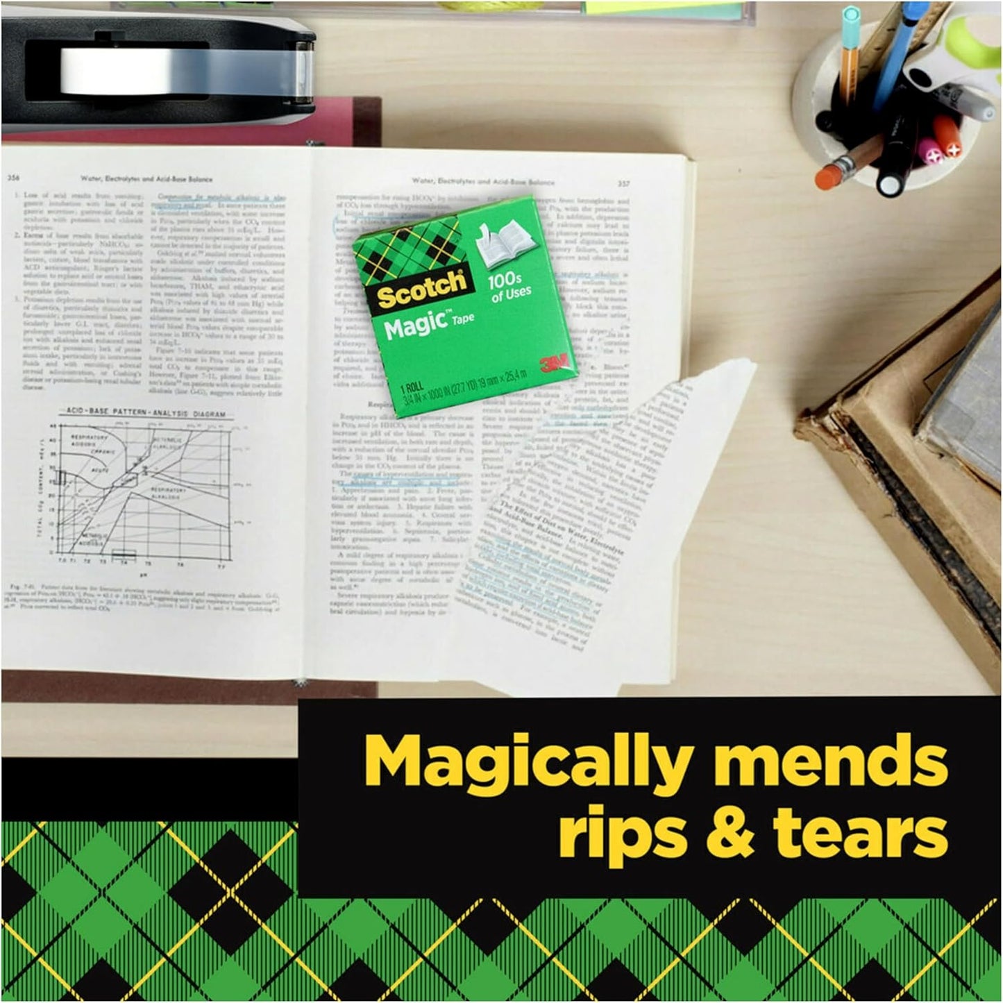 Scotch Magic Tape, 12 Rolls, Numerous Applications, Invisible, Engineered for Repairing, 3/4 x 1000 Inches, Boxed - Lumora Desk
