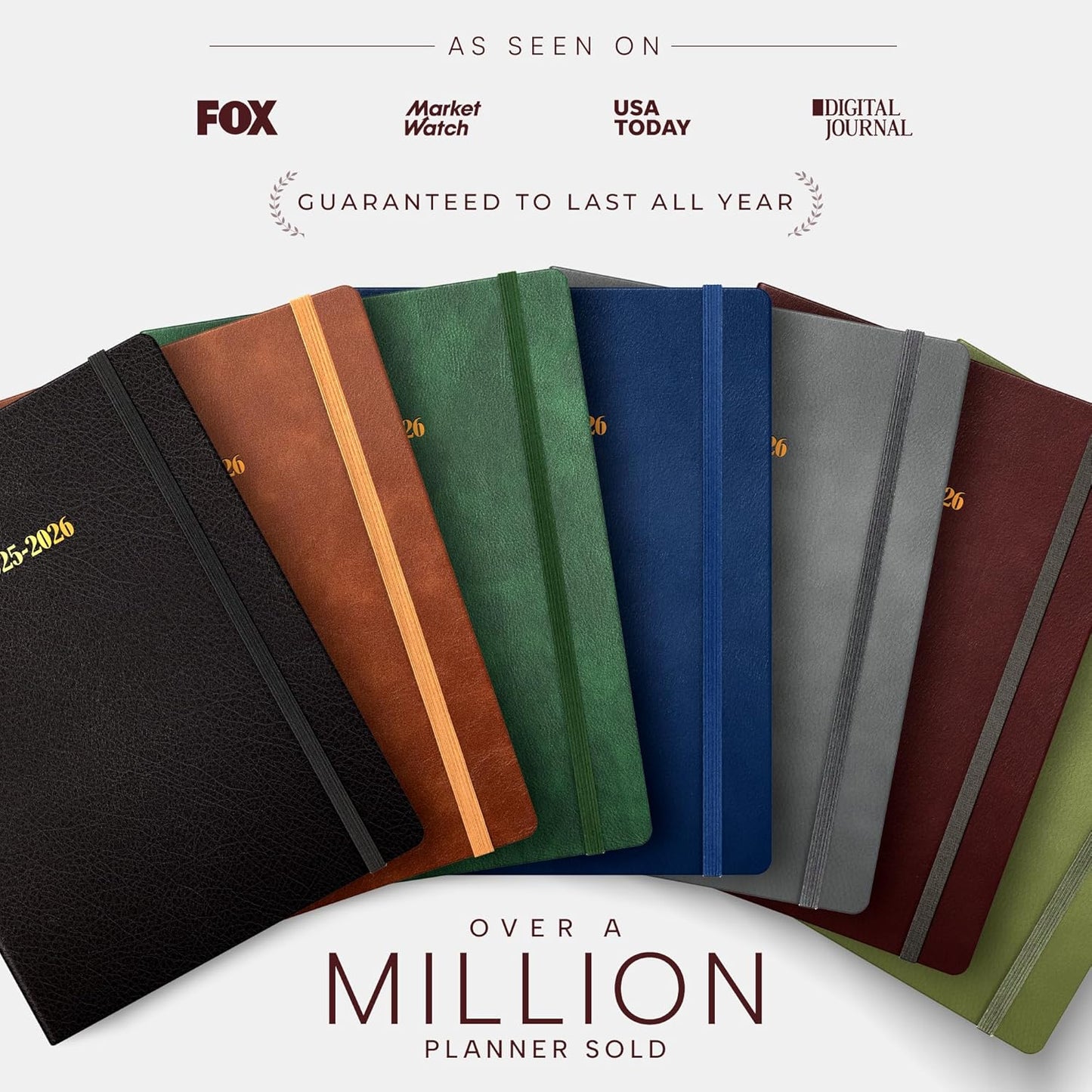 Ensight 2025-2026 HARDCOVER Leather Planner Weekly & Monthly - 8.5x11 Inches - Academic Planner Business Personal or Student - Pen Holder, Thick Paper, July 2025 - June 2026 (Red)