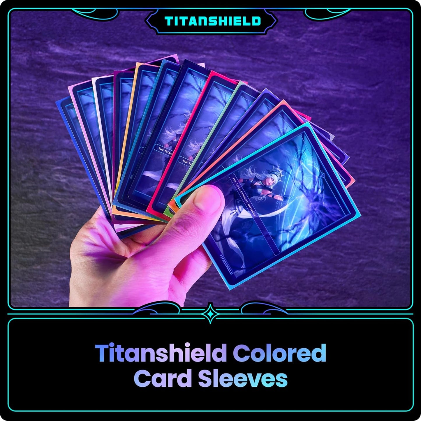 TitanShield TitanShield (150 Sleeves, Blue) Compatible with Standard Sized Board Games, MTG Magic The Gathering, Pokemon, Lorcana, and Trading Card Sleeves Deck Protector 2.5" x 3.5" 66x91mm