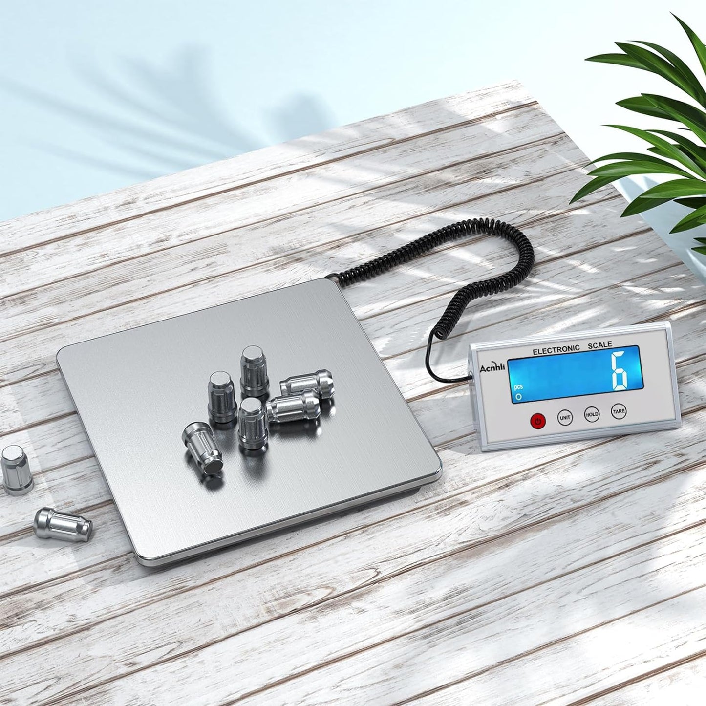 Digital Shipping Scales 440 pounds, Stainless Steel Heavy Duty Postal Scale for Warehouses, Homes, Offices, and Courier Companies, Including Product Manuals and adapters - Lumora Desk